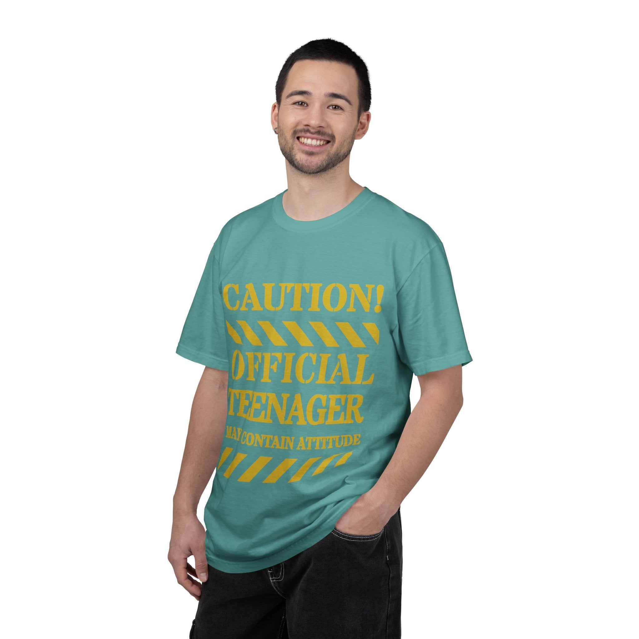 Caution! Official Teenager T-Shirt — 'May Contain Attitude' Youth Graphic Tee