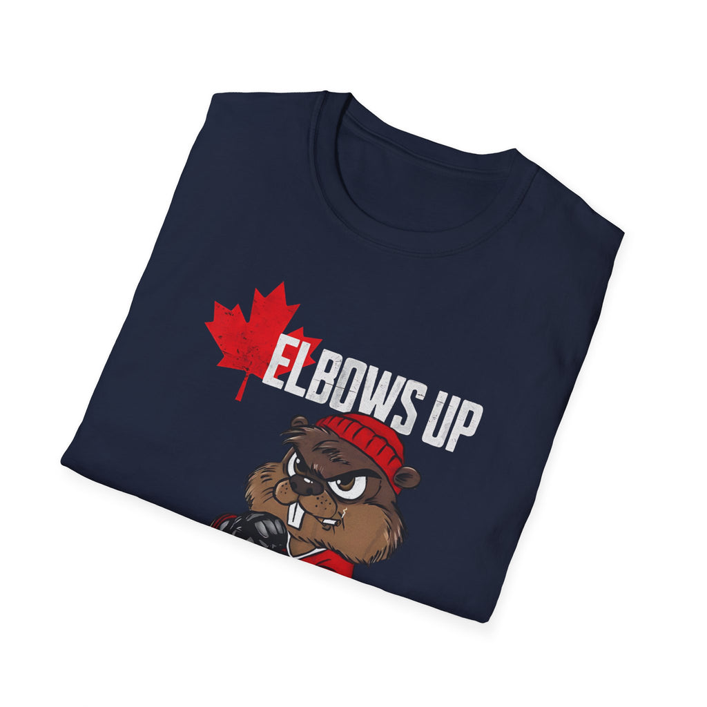 Beaver Hockey Elbows Up Canada Graphic Shirt