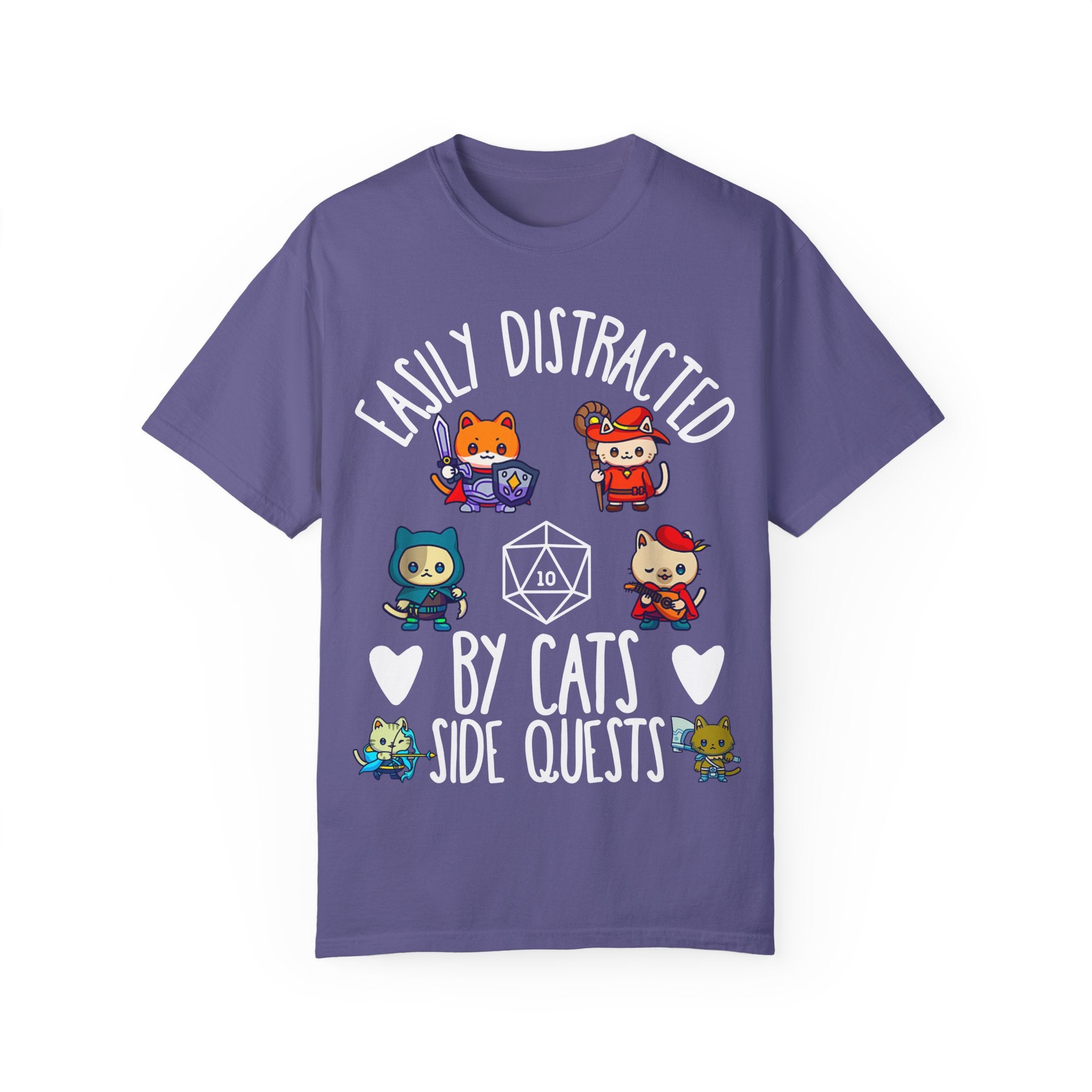 Easily Distracted by Cats and Side Quests T-shirt