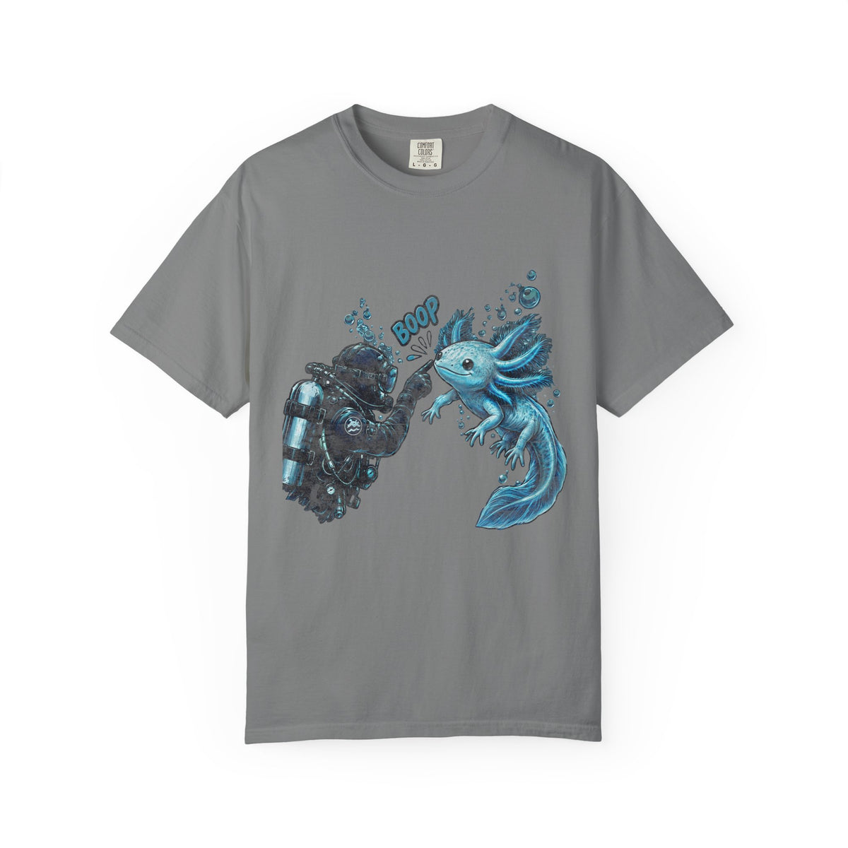 Axolotl Scuba Diving Shirt, Cute Amphibian Tee, Ocean Diver Gift, Scuba Diving Apparel, Water Animal Top | Comfort Colors® T-Shirt
