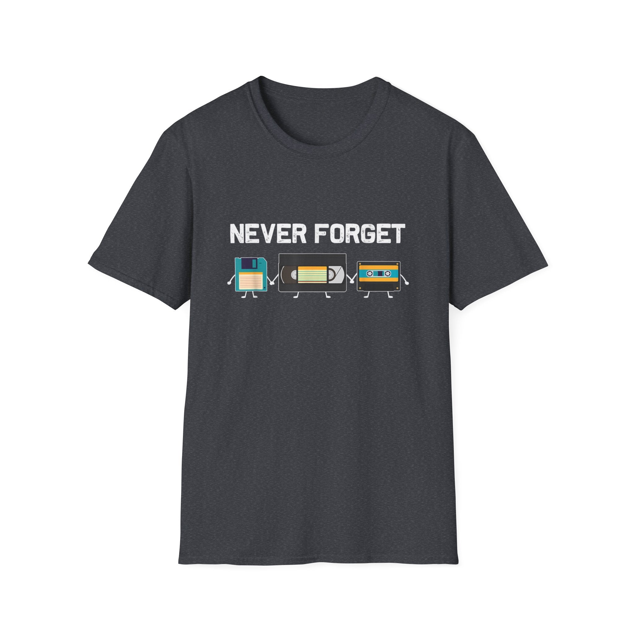 VHS Tape Cassette Floppy Disk – Never Forget Retro T-Shirt