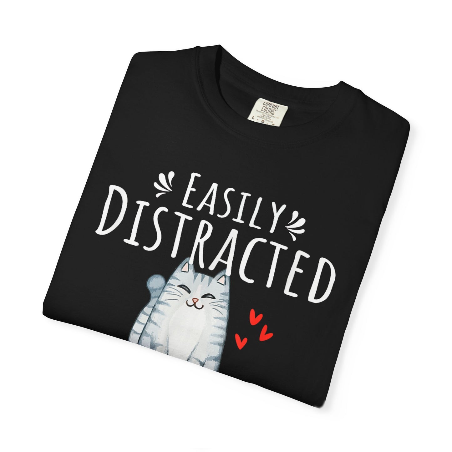 Easily Distracted by Books and Cats T-shirt