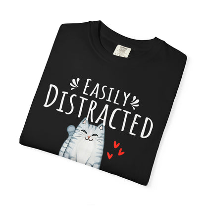 Easily Distracted by Books and Cats T-shirt