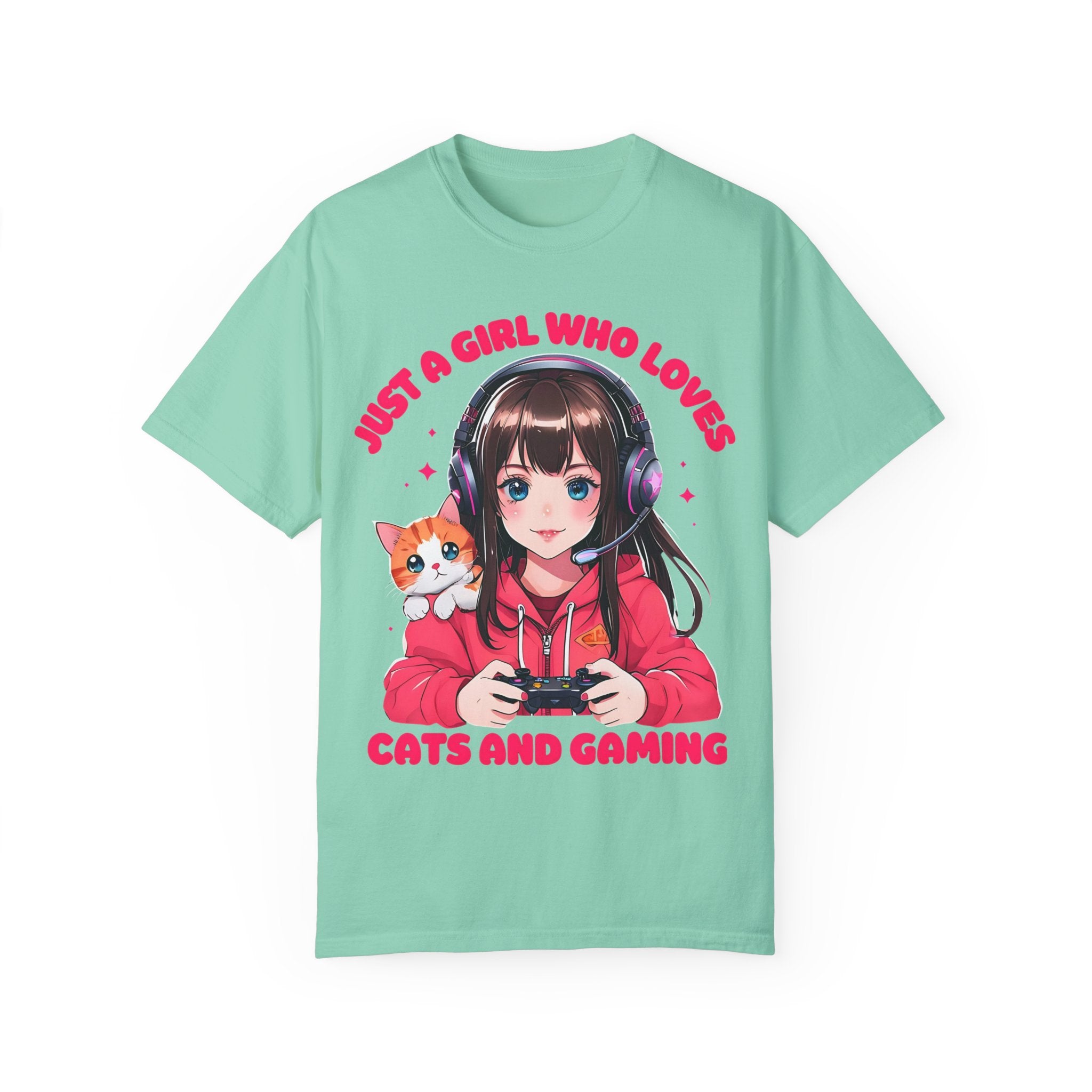 Just A Girl Who Loves Cats and Gaming T-shirt