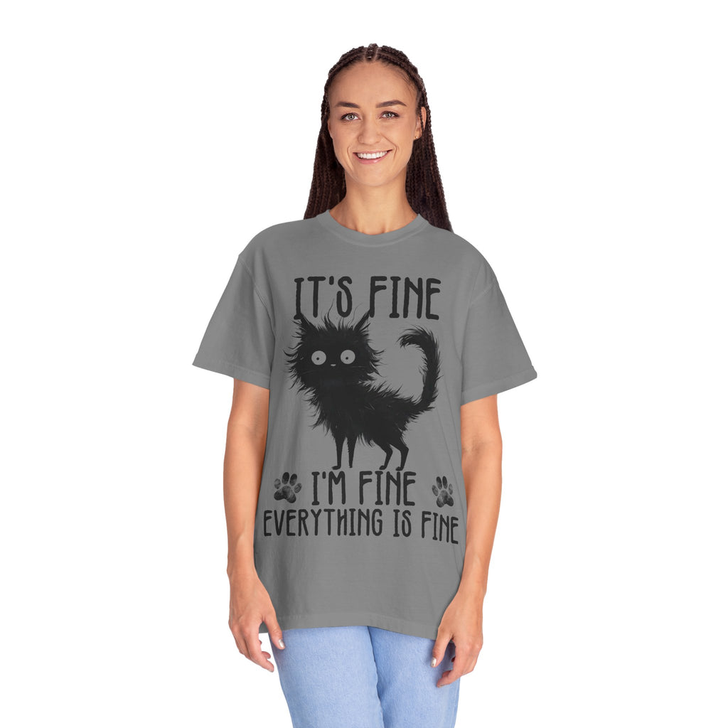 I’m Fine, It’s Fine, Everything Is Fine Funny Cat Kitten T-Shirt