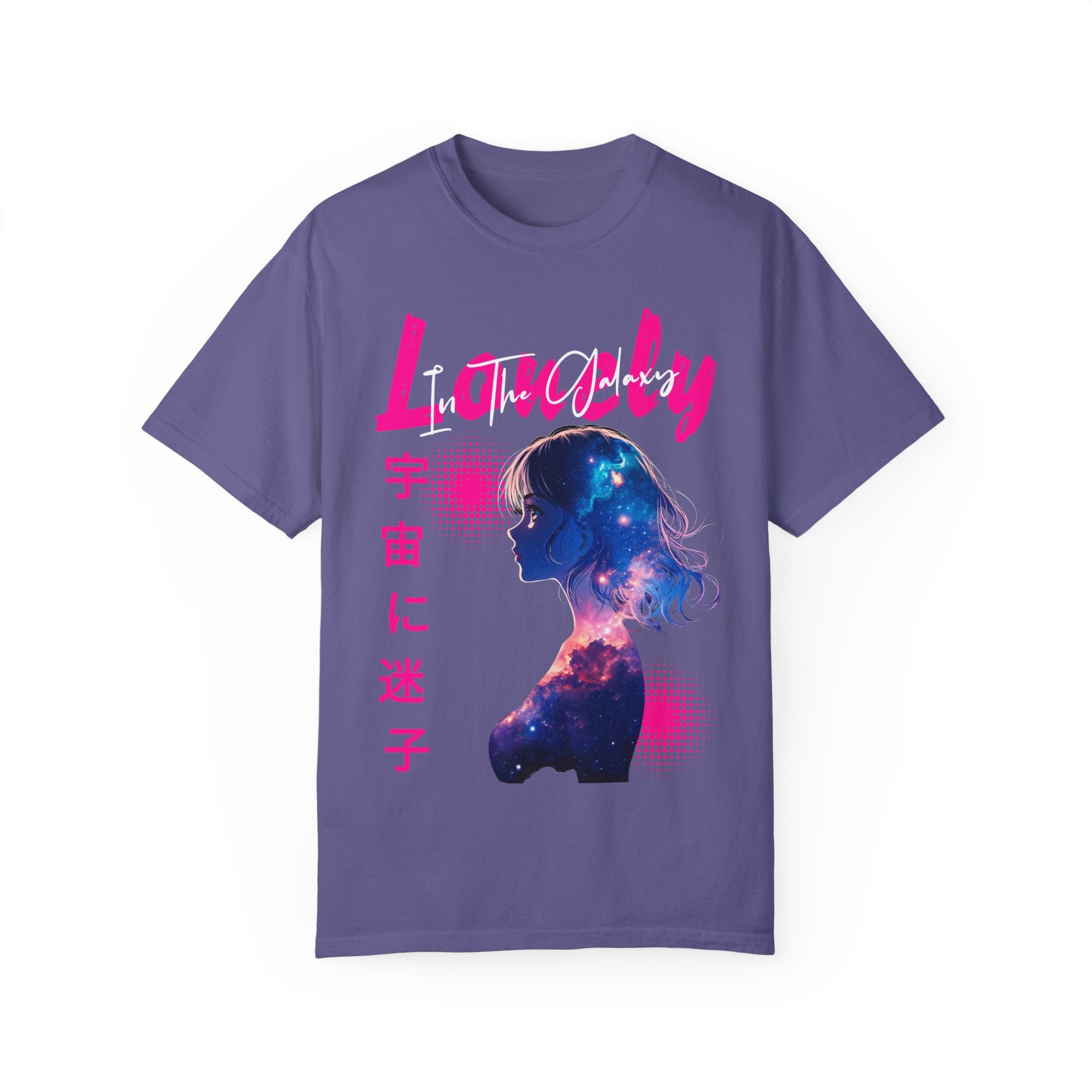 Lonely Space Galaxy Anime Girl T-shirt