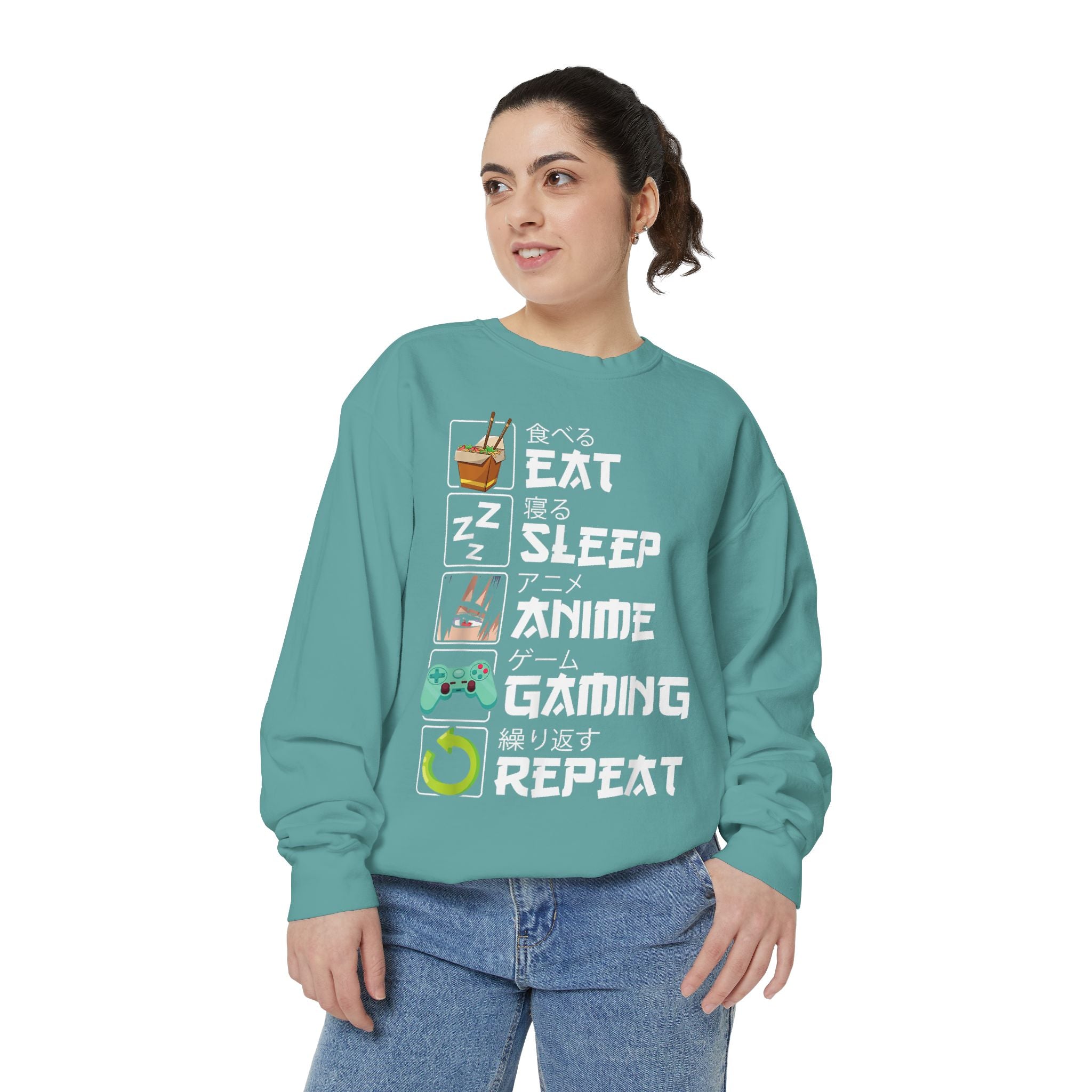 Anime Eat Sleep Anime Gaming Repeat – Funny Anime Gamer Sweatshirt
