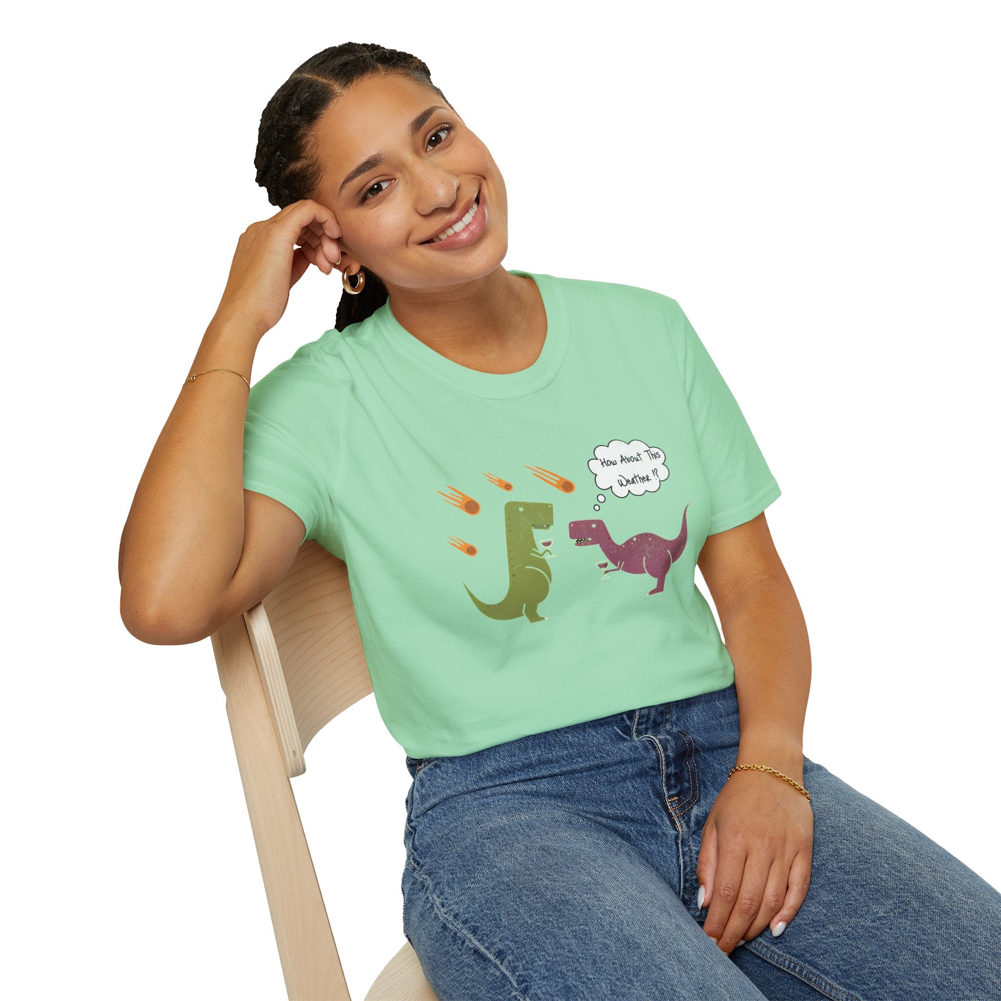 Funny T-Rex How About This Weather? Dino Puns T-Shirt