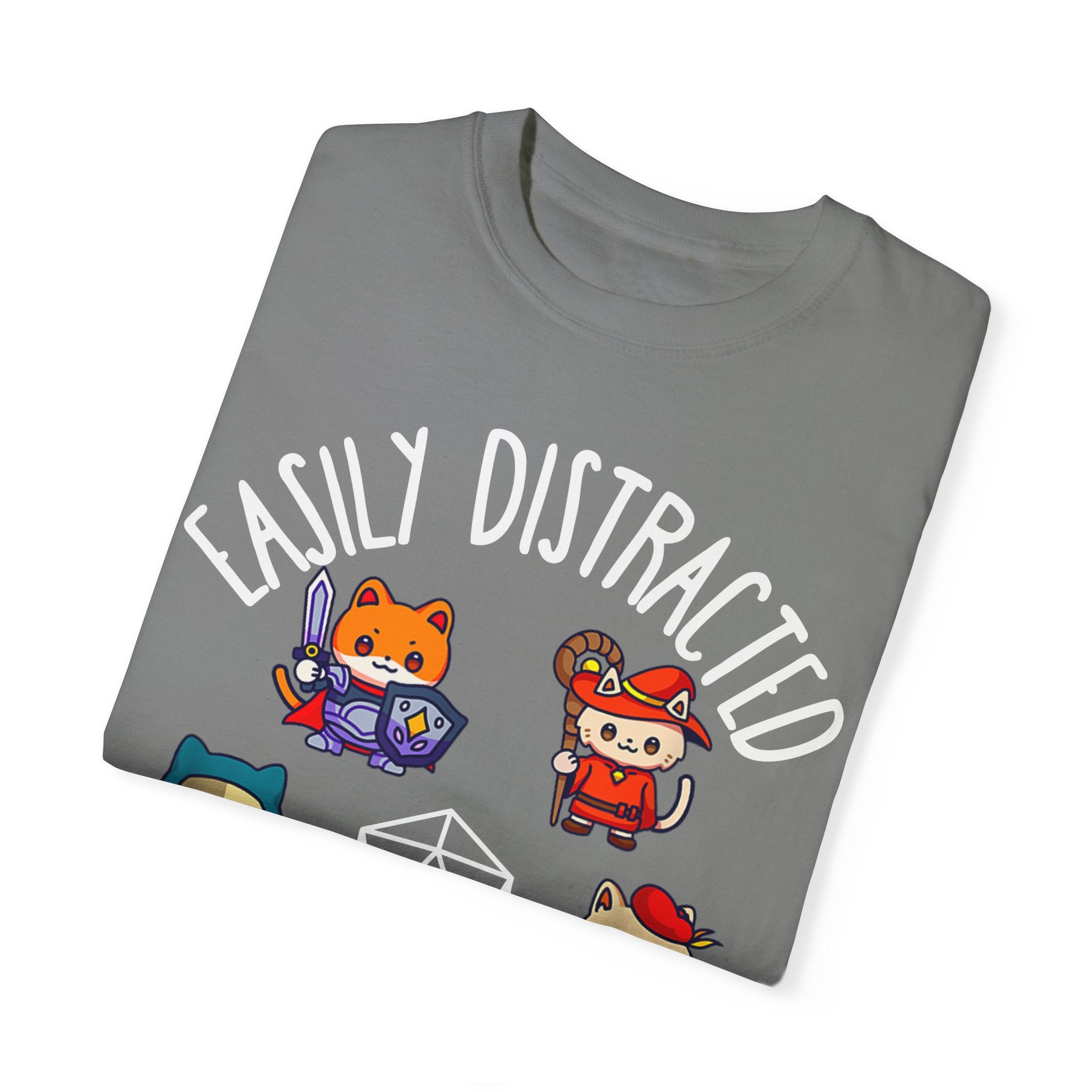 Easily Distracted by Cats and Side Quests T-shirt