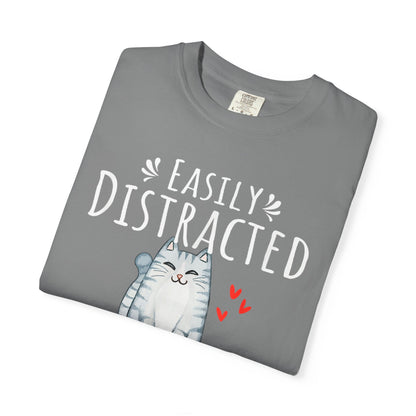Easily Distracted by Books and Cats T-shirt