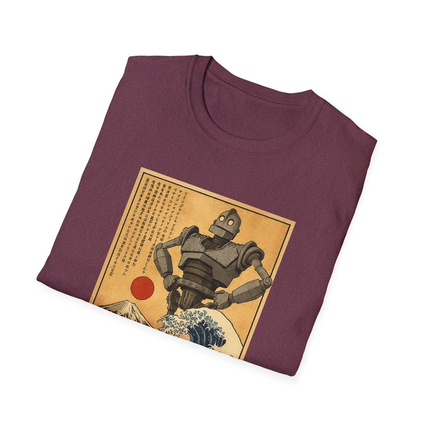 Giant Robot Over Mount Fuji Retro Anime T-shirt