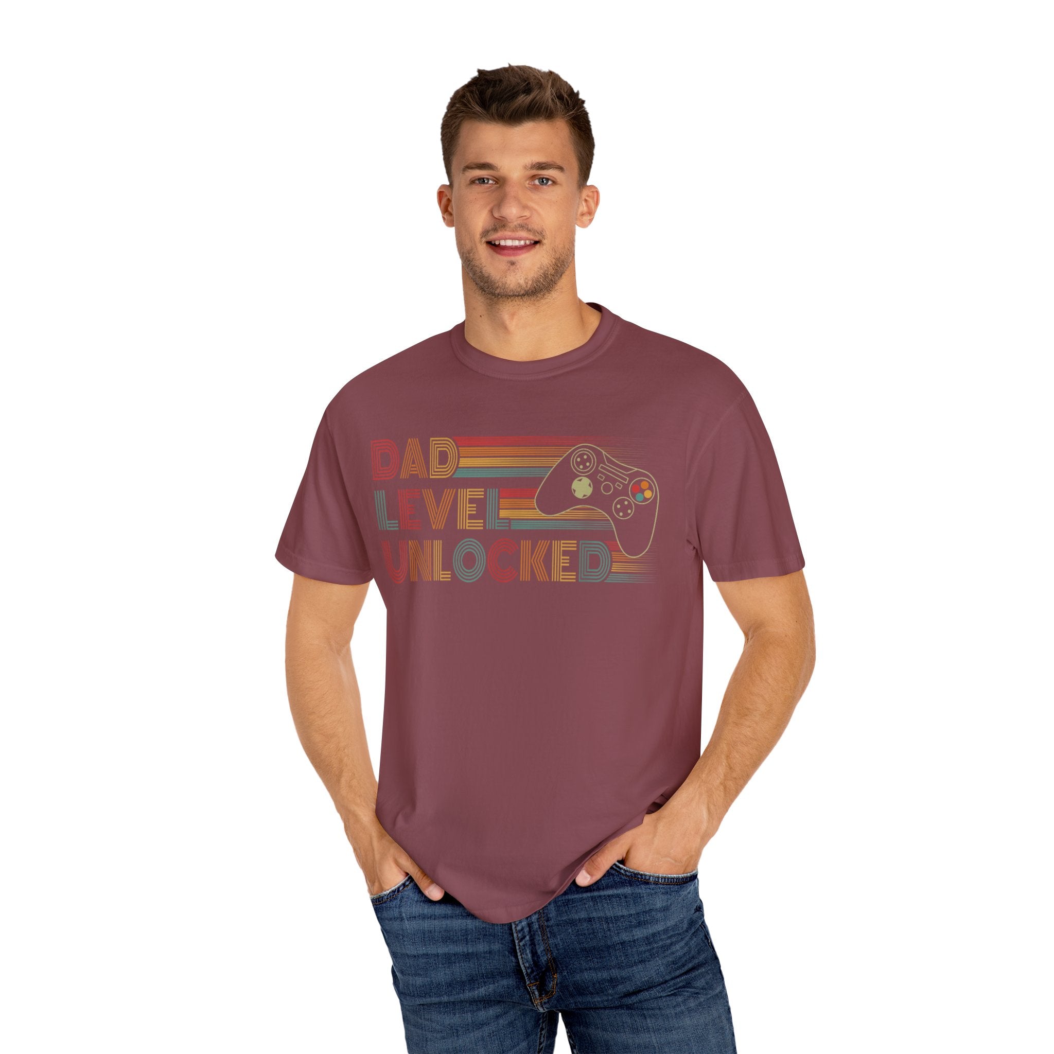 Dad Level Unlocked Retro Gaming Dad T-shirt
