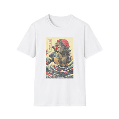 Japan Wave Landscape Catzilla Kaiju T-Shirt