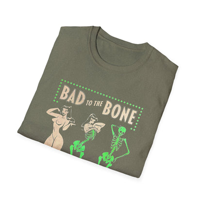 Bad to the Bone Halloween Skeleton Woman Baddie T-Shirt