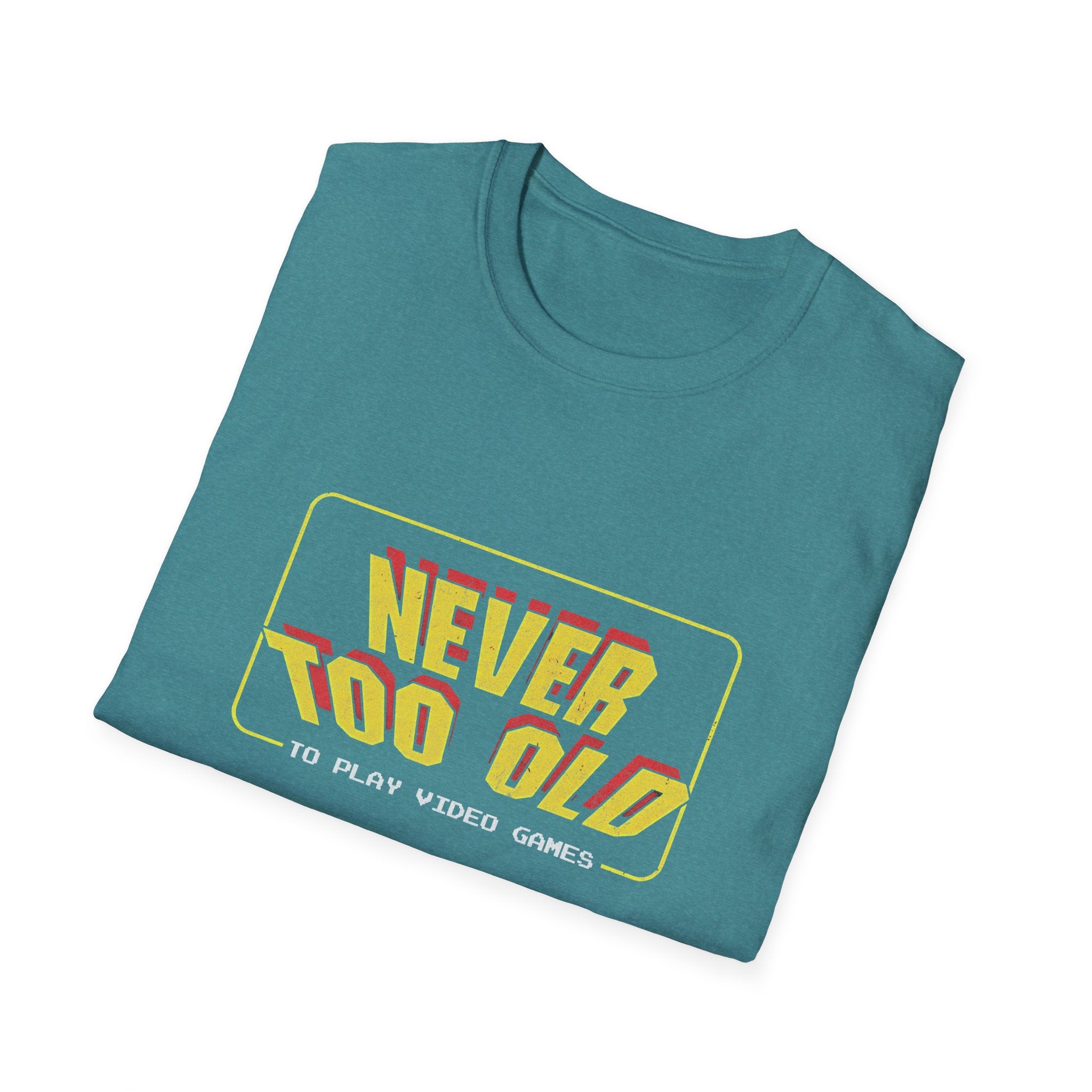 Never Too Old to Play Video Games Funny Retro Gamer T-Shirt