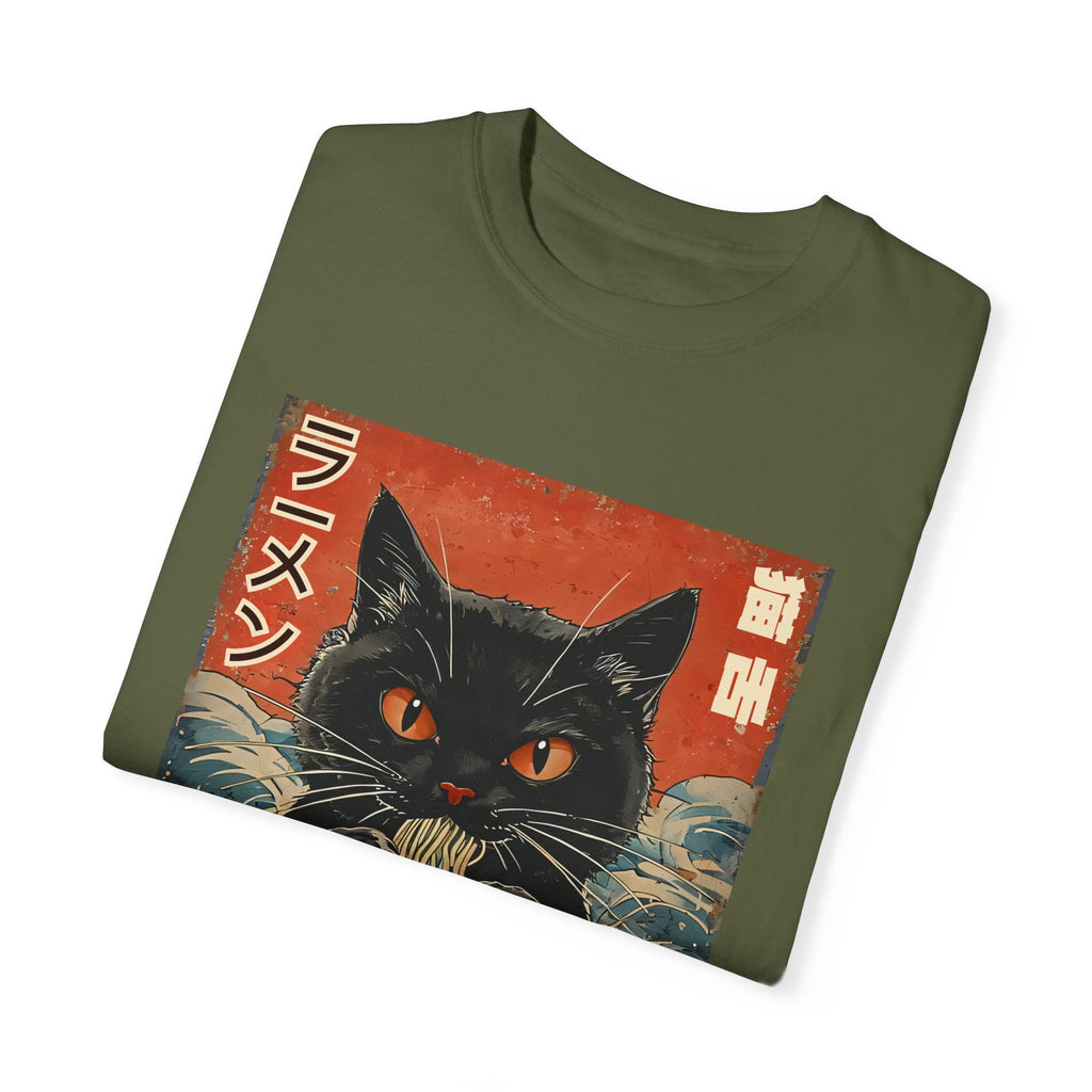 Japanese Cat Eating Ramen T-shirt