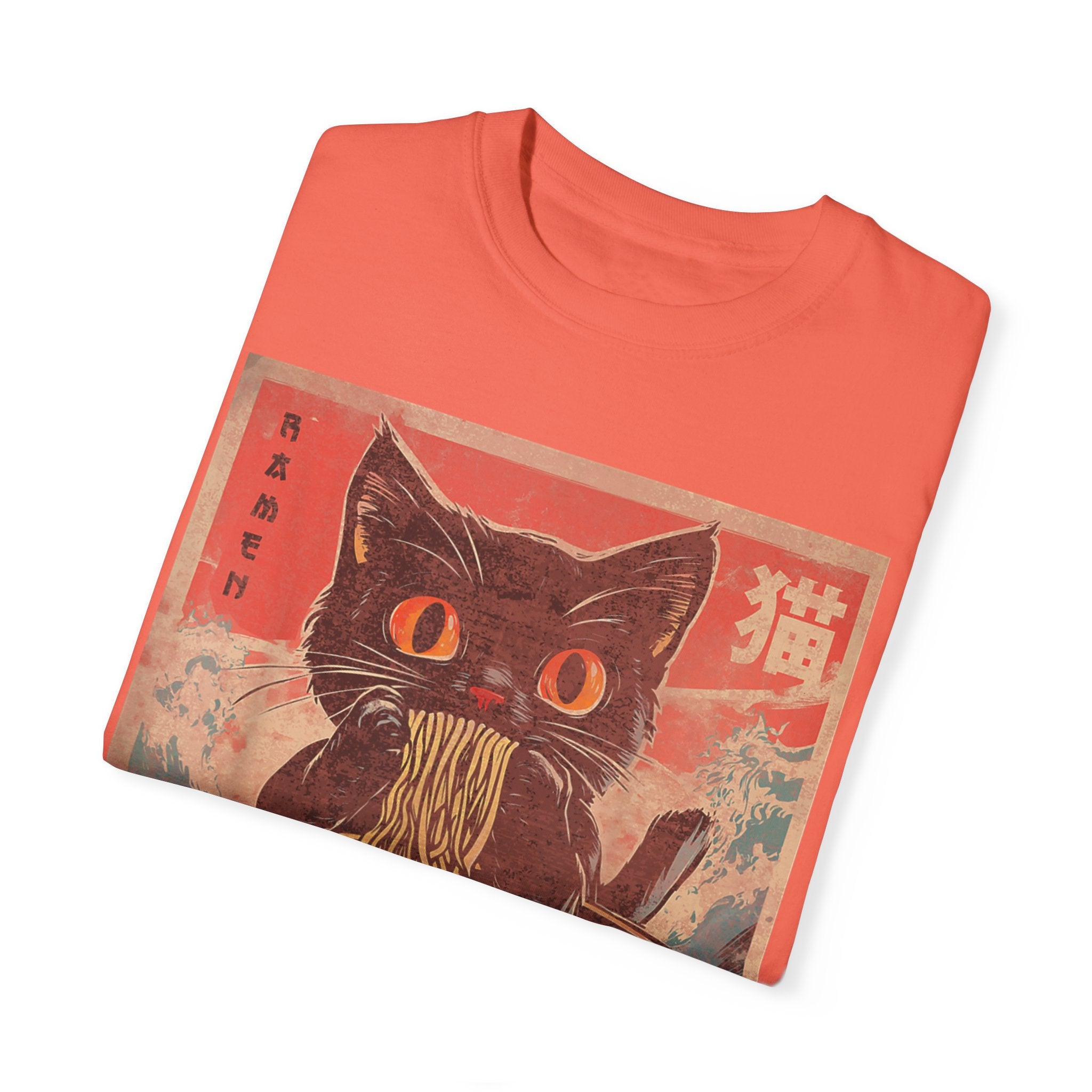 Anime Cat Eating Ramen – Japanese Kawaii Neko Food  T-shirt