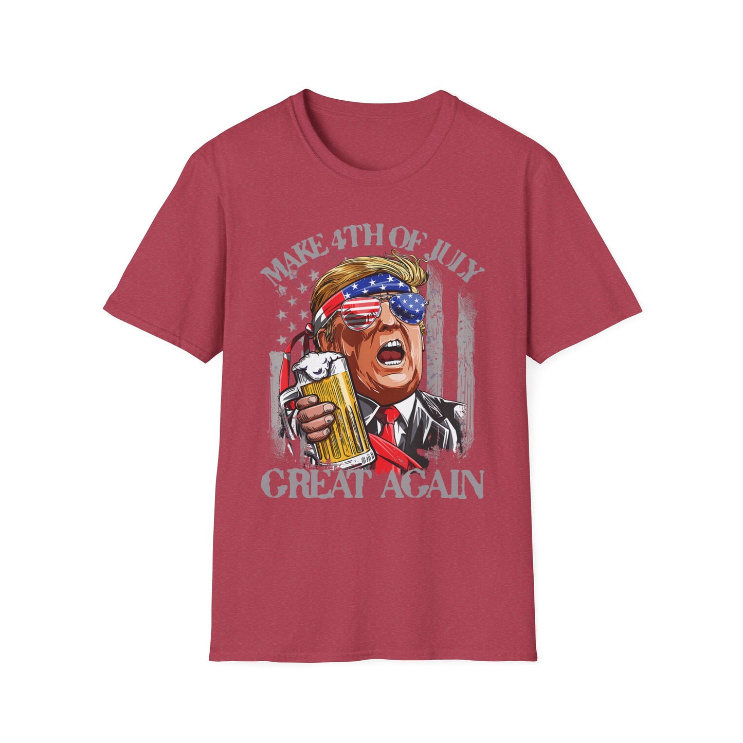 Make 4th of July Great Again Trump Beer Drinking T-Shirt