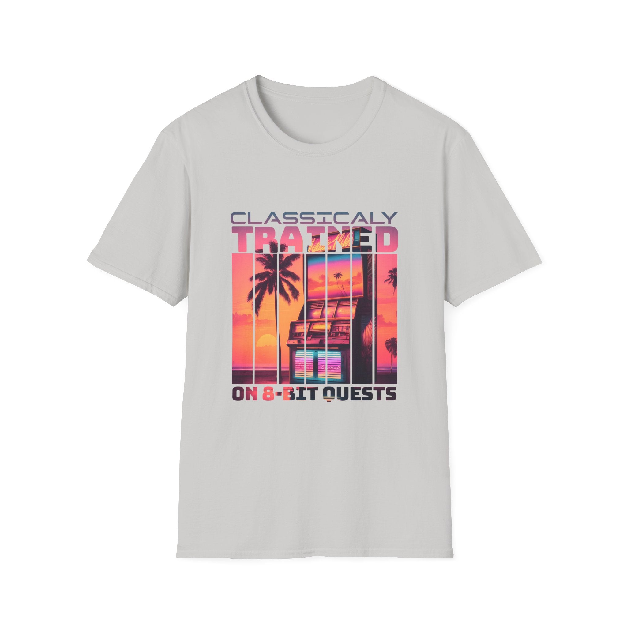 Synthwave Retro Classically Trained on 8-Bit Quests Arcade T-Shirt