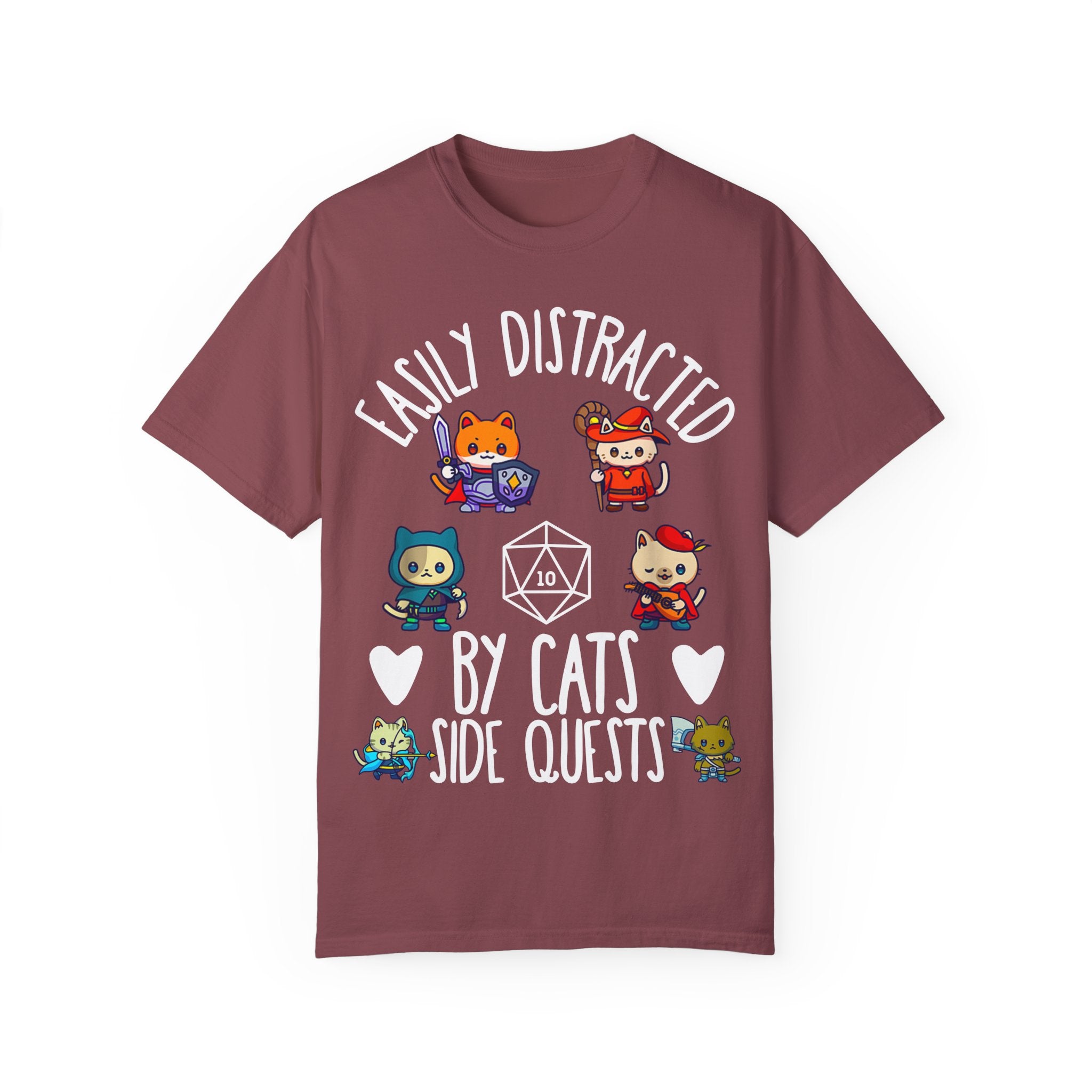 Easily Distracted by Cats and Side Quests T-shirt