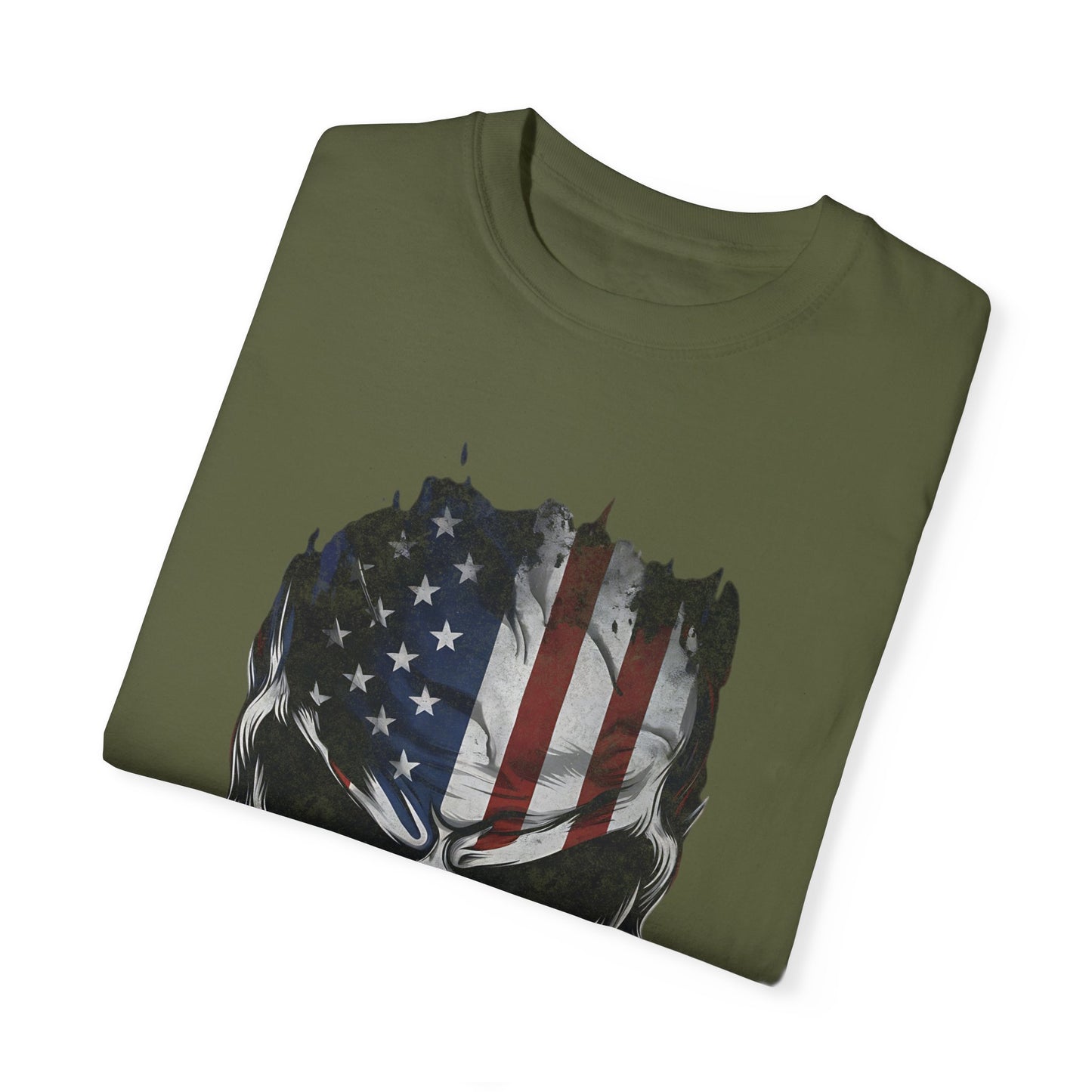 America Skull Face US Flag T-shirt