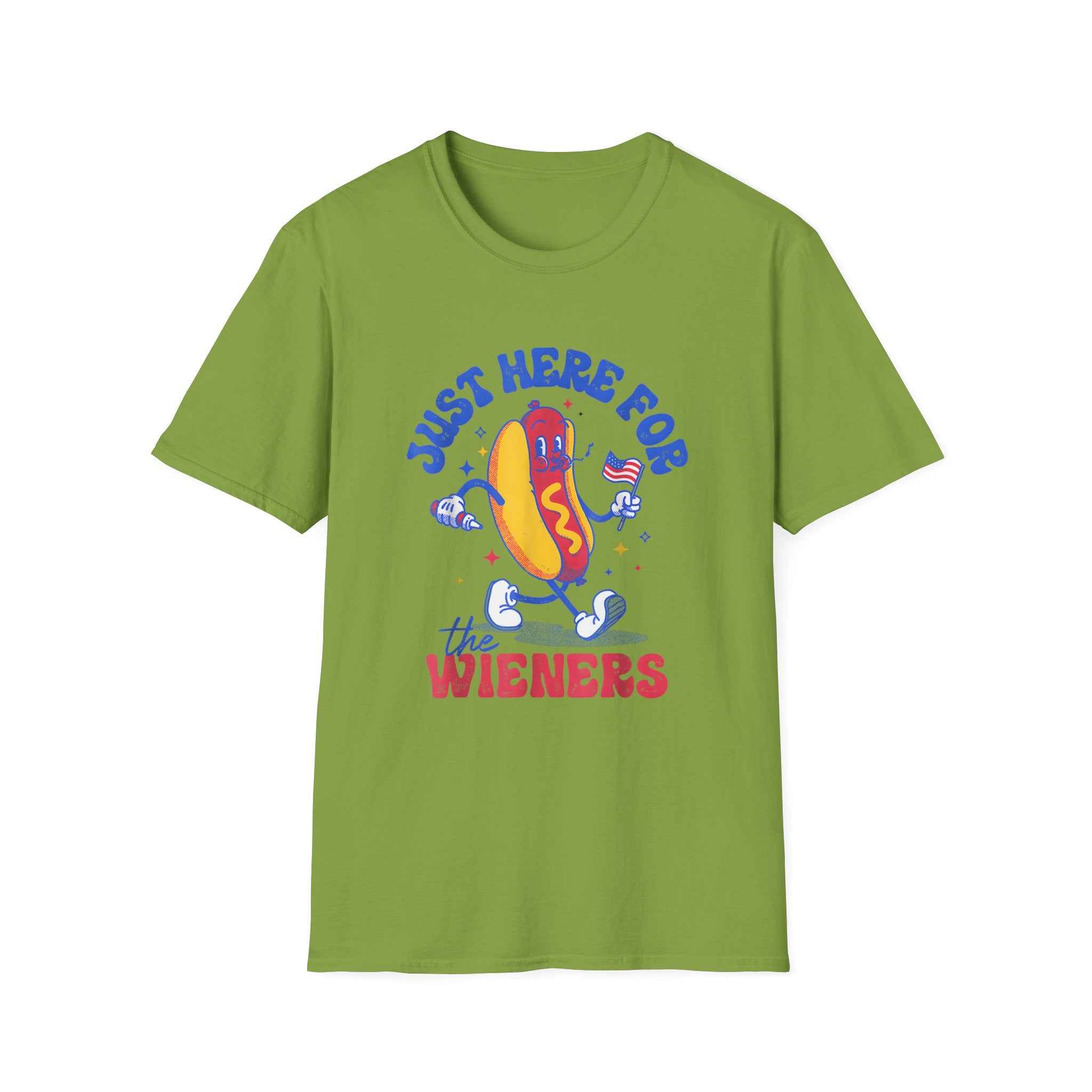 Hotdog 4th of July Just Here for the Weiners T-Shirt
