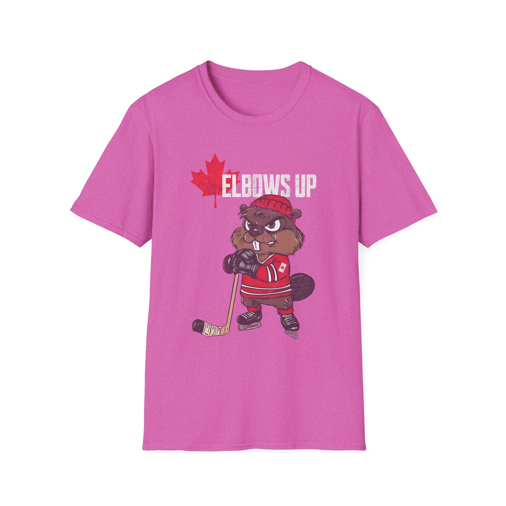 Beaver Hockey Elbows Up Canada Graphic Shirt