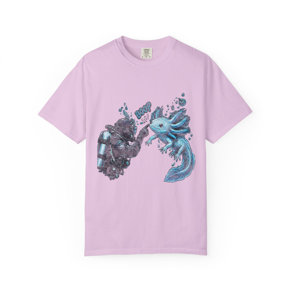 Axolotl Scuba Diving Shirt, Cute Amphibian Tee, Ocean Diver Gift, Scuba Diving Apparel, Water Animal Top | Comfort Colors® T-Shirt