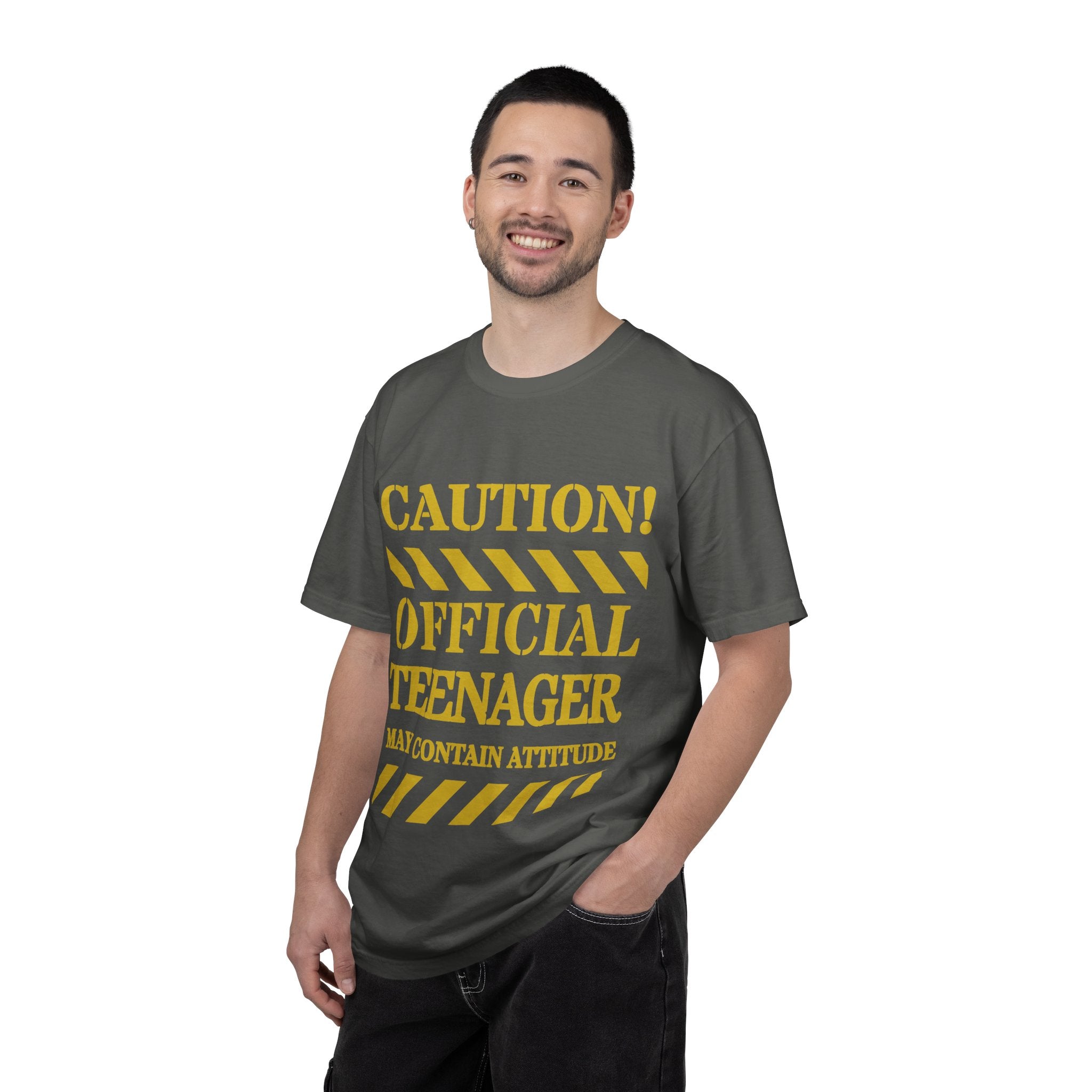 Caution! Official Teenager T-Shirt — 'May Contain Attitude' Youth Graphic Tee