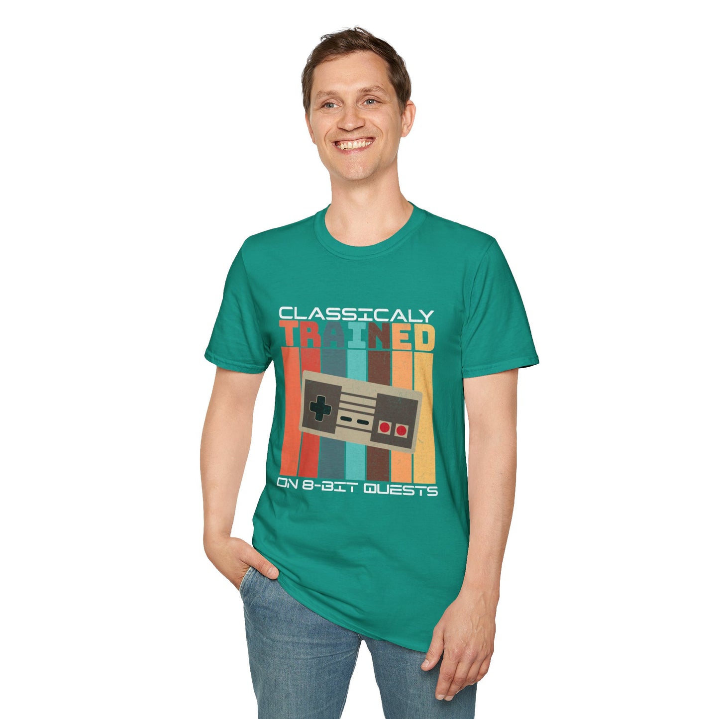 Retro Classically Trained on 8-Bit Quests Gamer T-Shirt