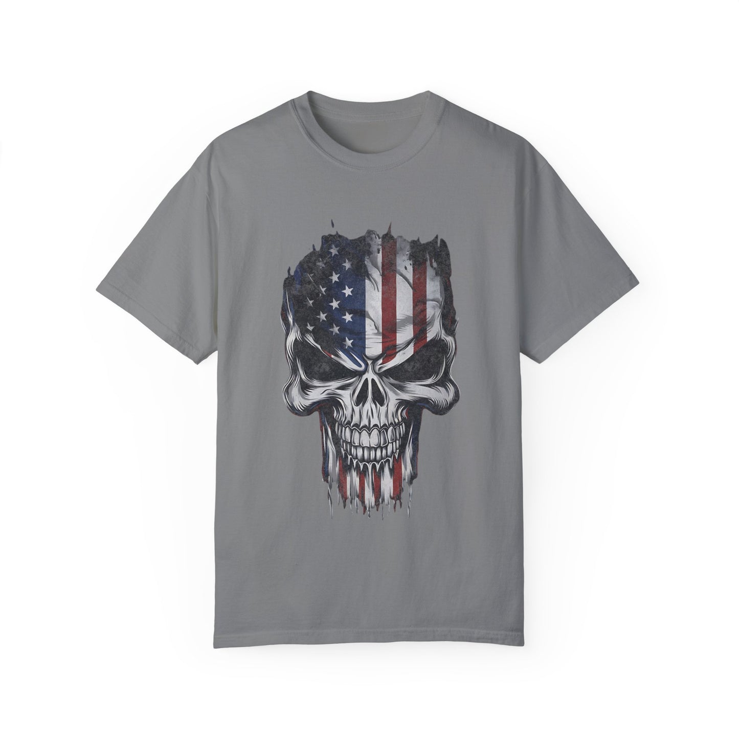 America Skull Face US Flag T-shirt