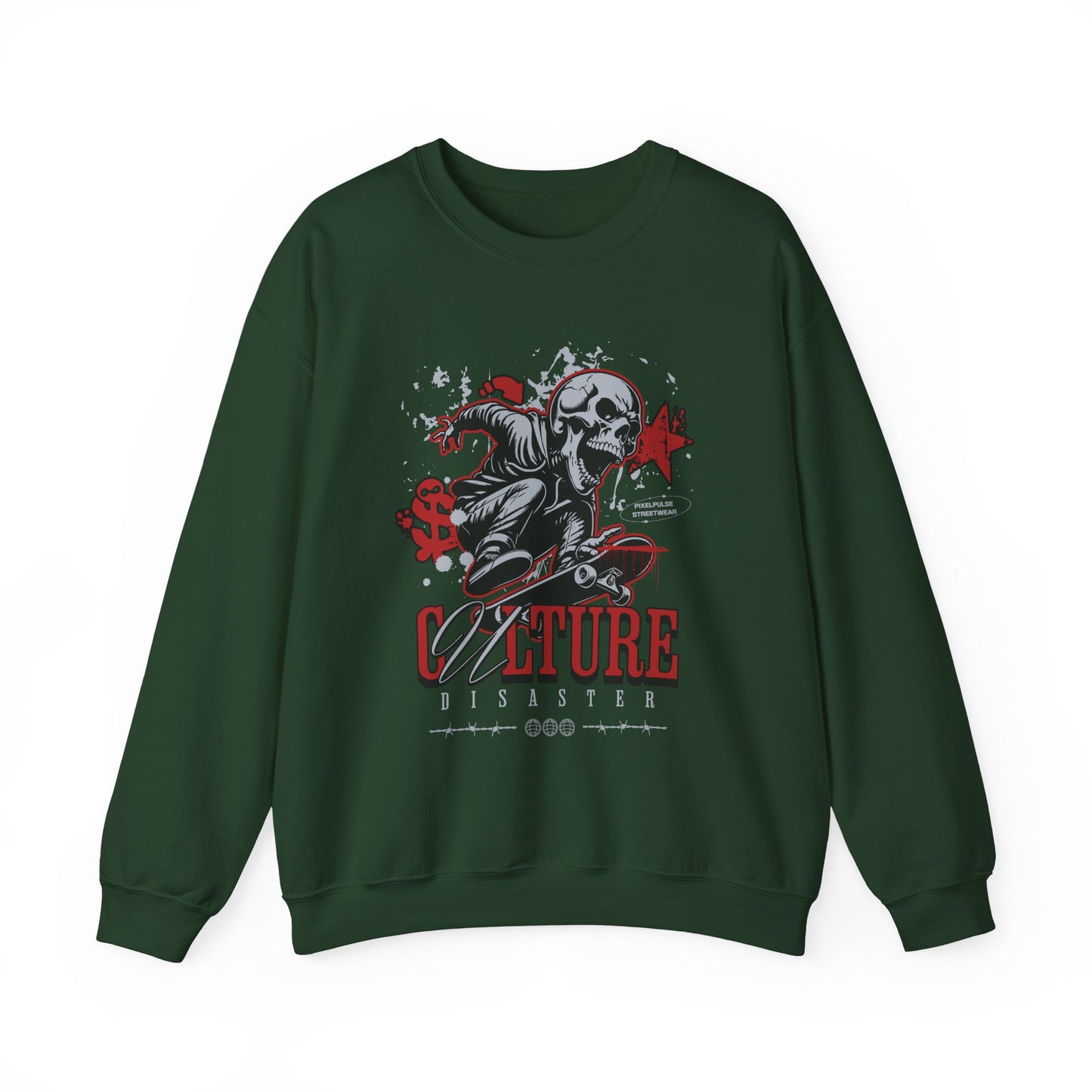Funny Skull "Culture is a Disaster" Streetwear Sweatshirt