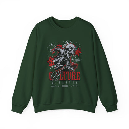 Funny Skull "Culture is a Disaster" Streetwear Sweatshirt