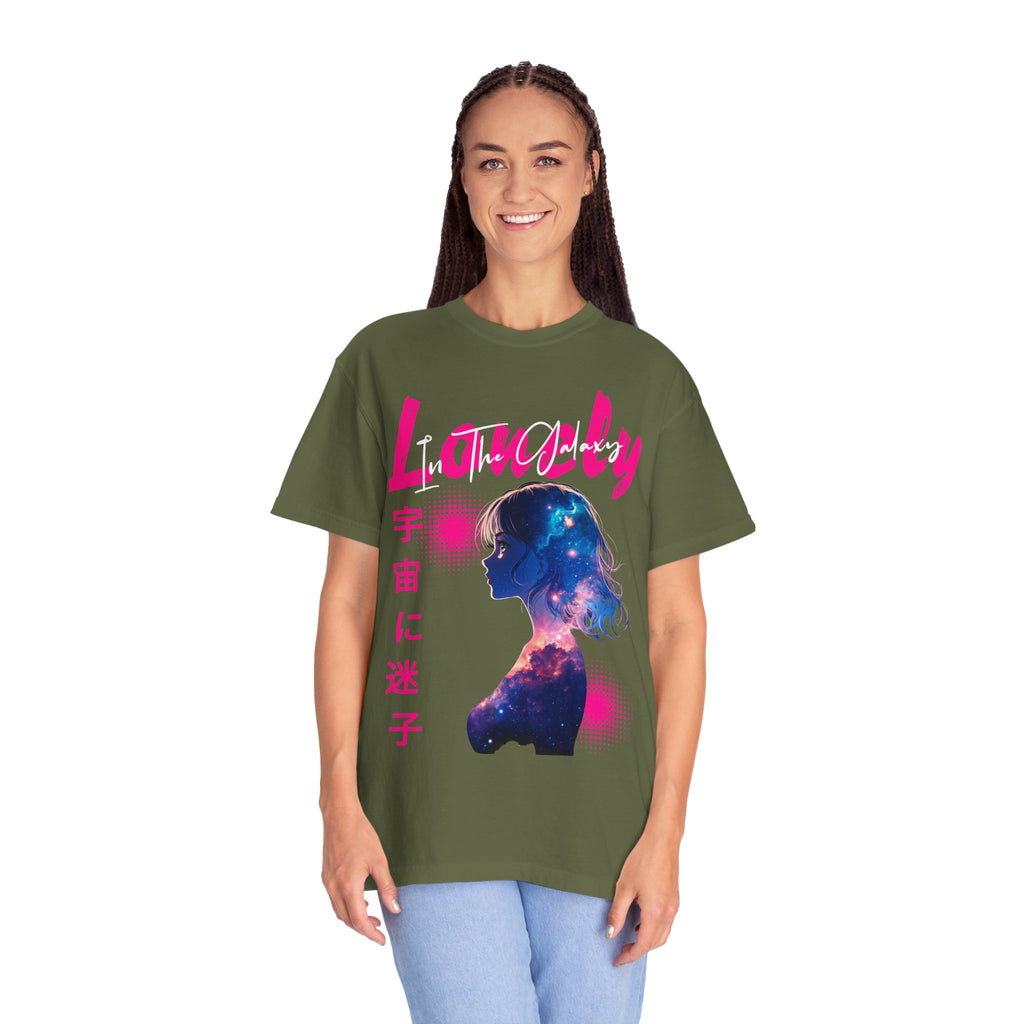 Lonely Space Galaxy Anime Girl T-shirt