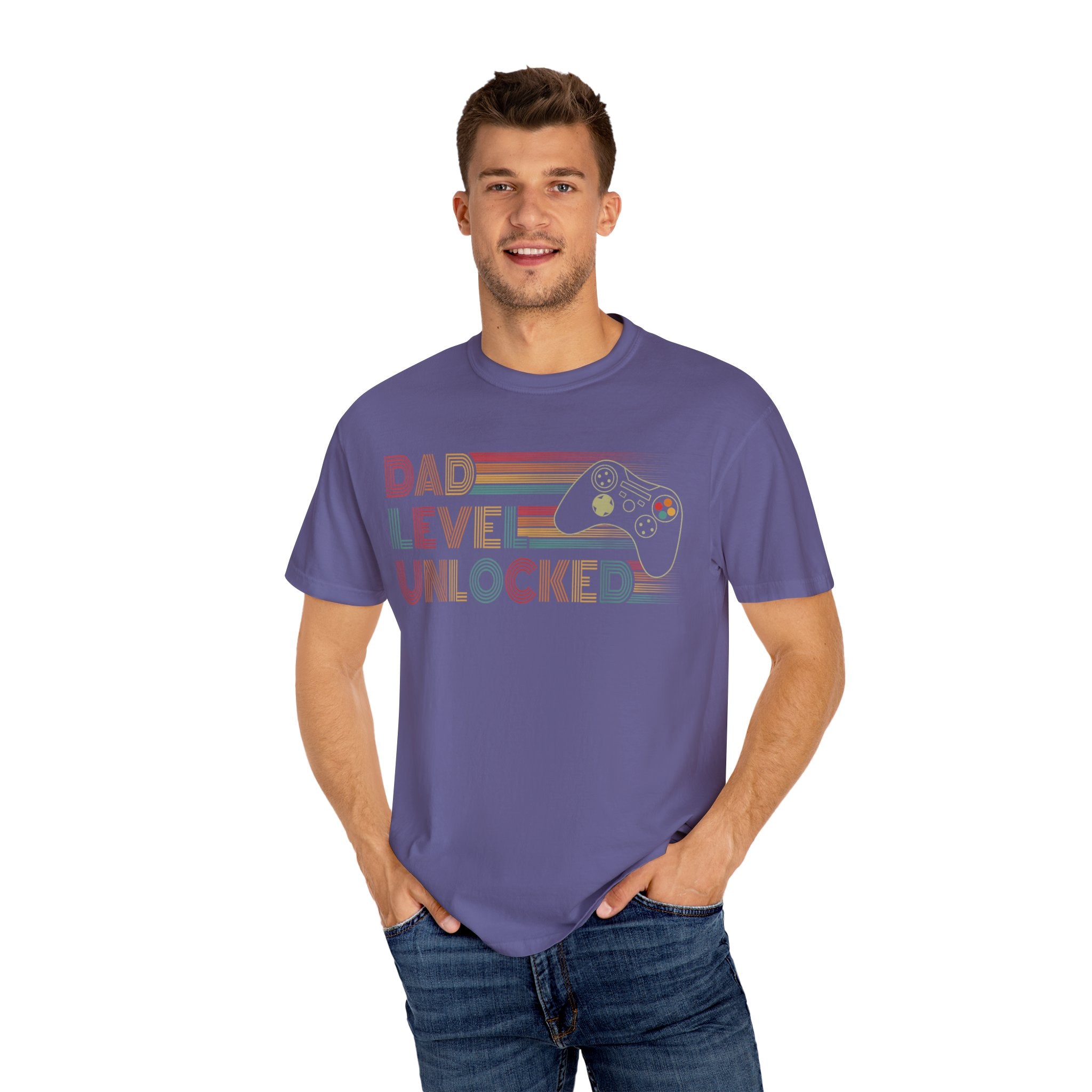 Dad Level Unlocked Retro Gaming Dad T-shirt