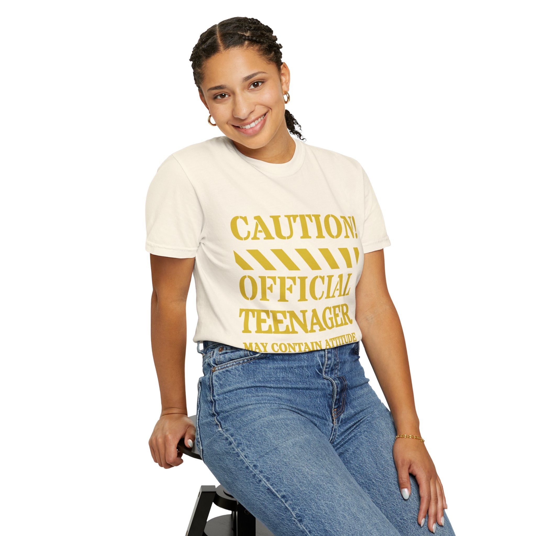 Caution! Official Teenager T-Shirt — 'May Contain Attitude' Youth Graphic Tee