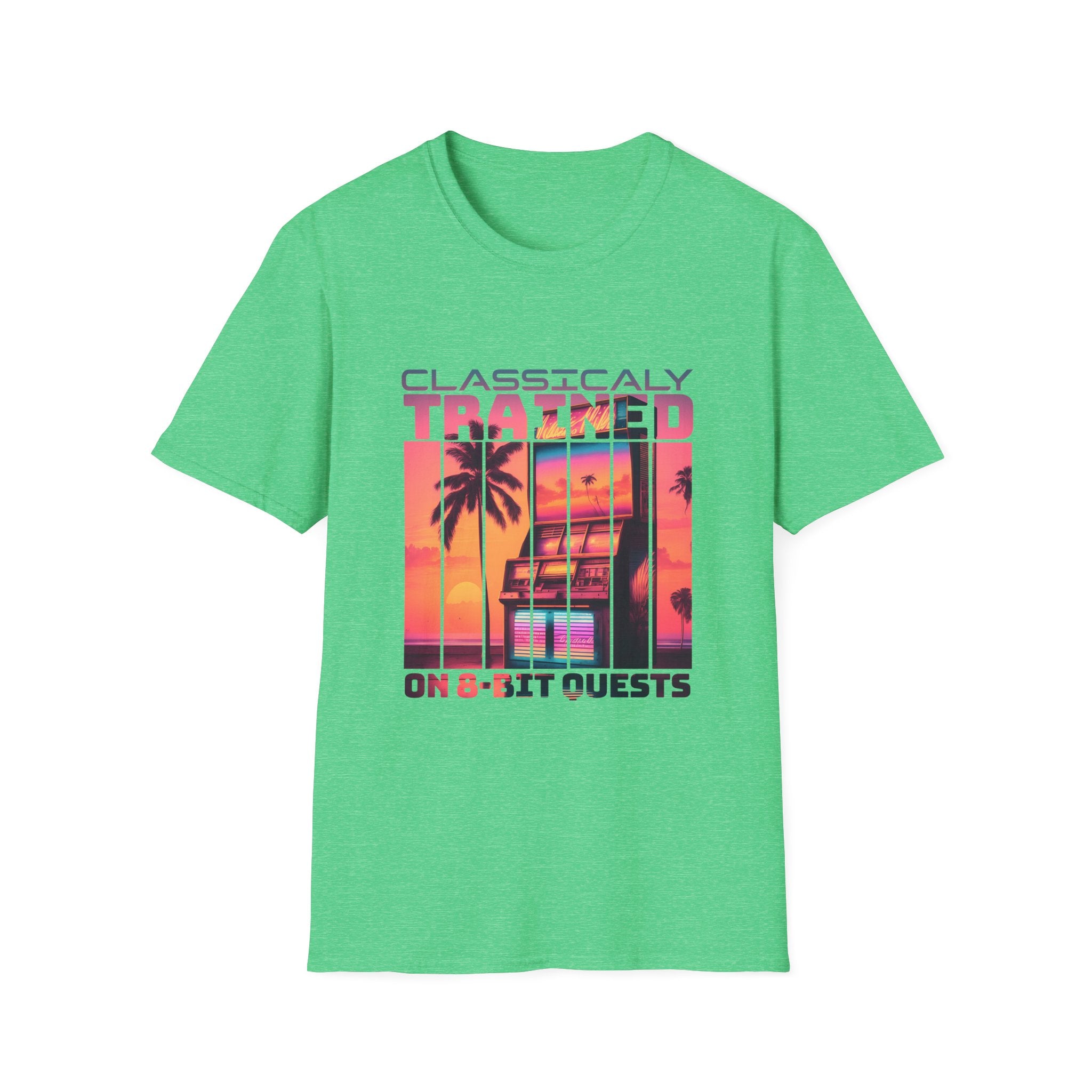 Synthwave Retro Classically Trained on 8-Bit Quests Arcade T-Shirt