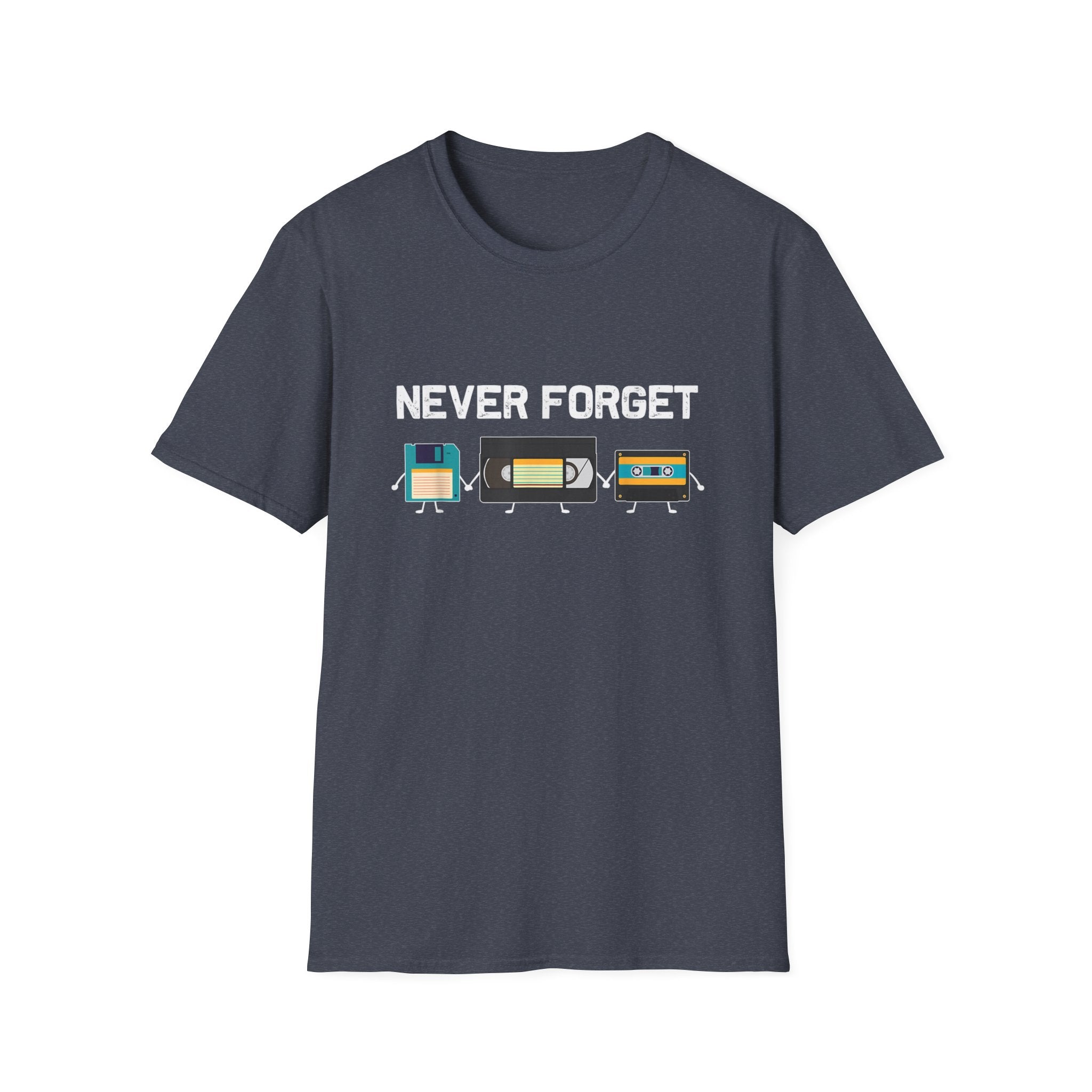 VHS Tape Cassette Floppy Disk – Never Forget Retro T-Shirt