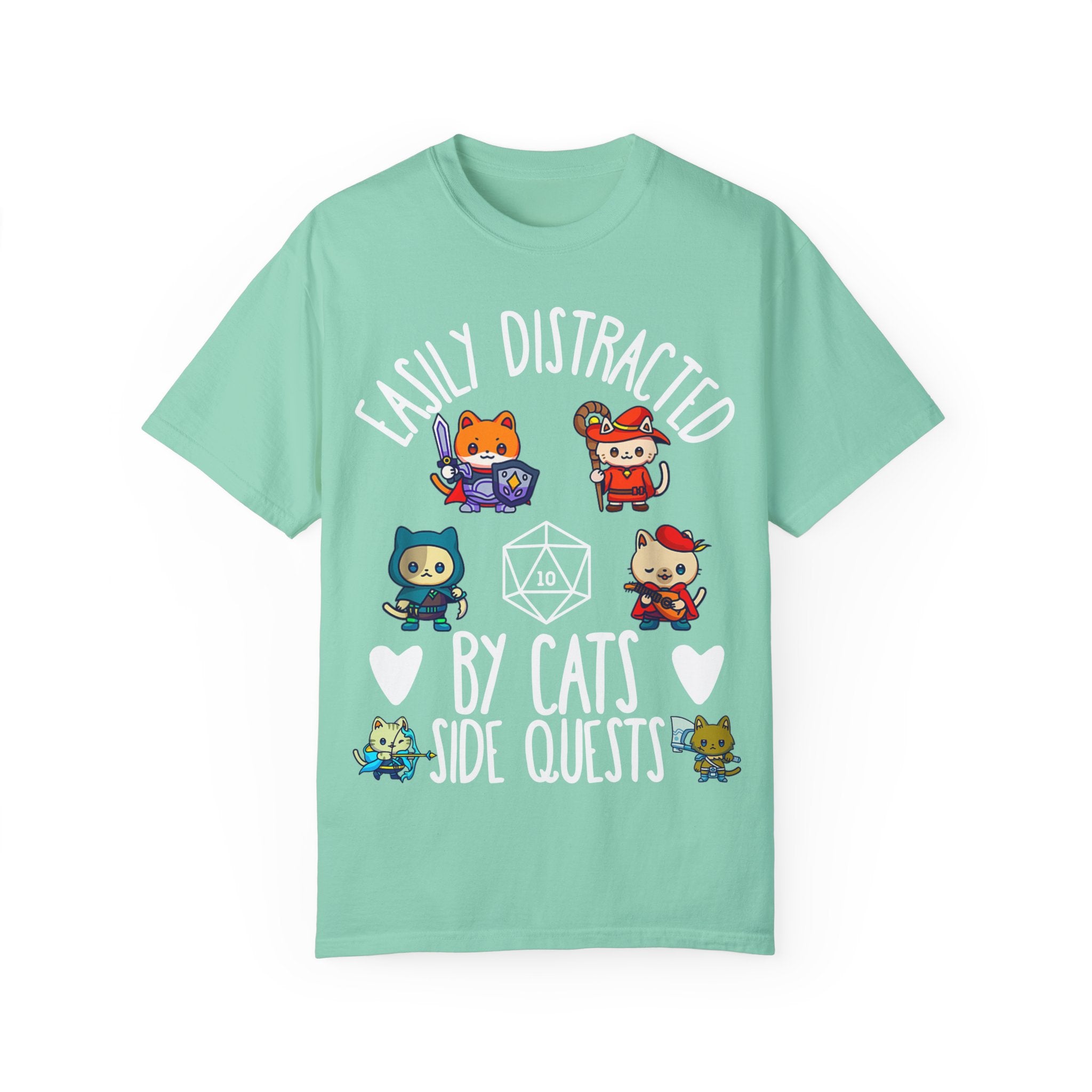 Easily Distracted by Cats and Side Quests T-shirt