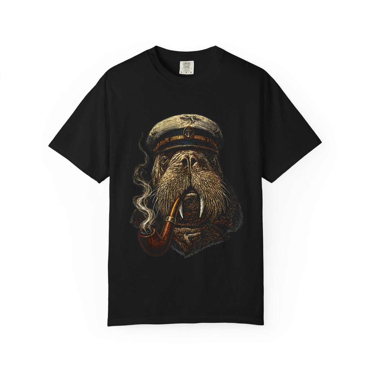 Captain Walrus Shirt, Vintage Sailor Tee, Retro Nautical Boat Captain, Smoking Pipe Animal Boat Shirt, Sea Captain Gift Comfort Colors® Tee