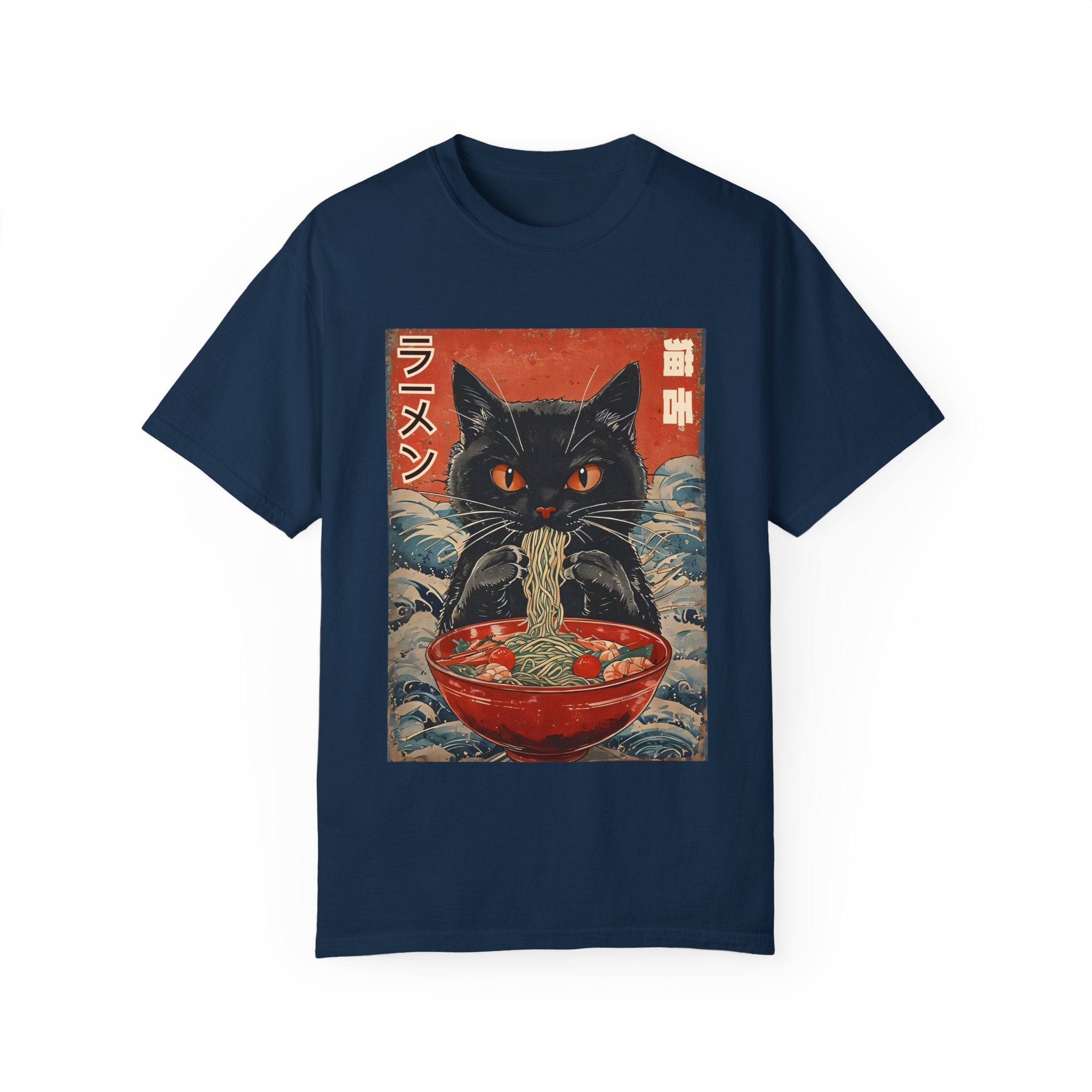 Japanese Cat Eating Ramen T-shirt
