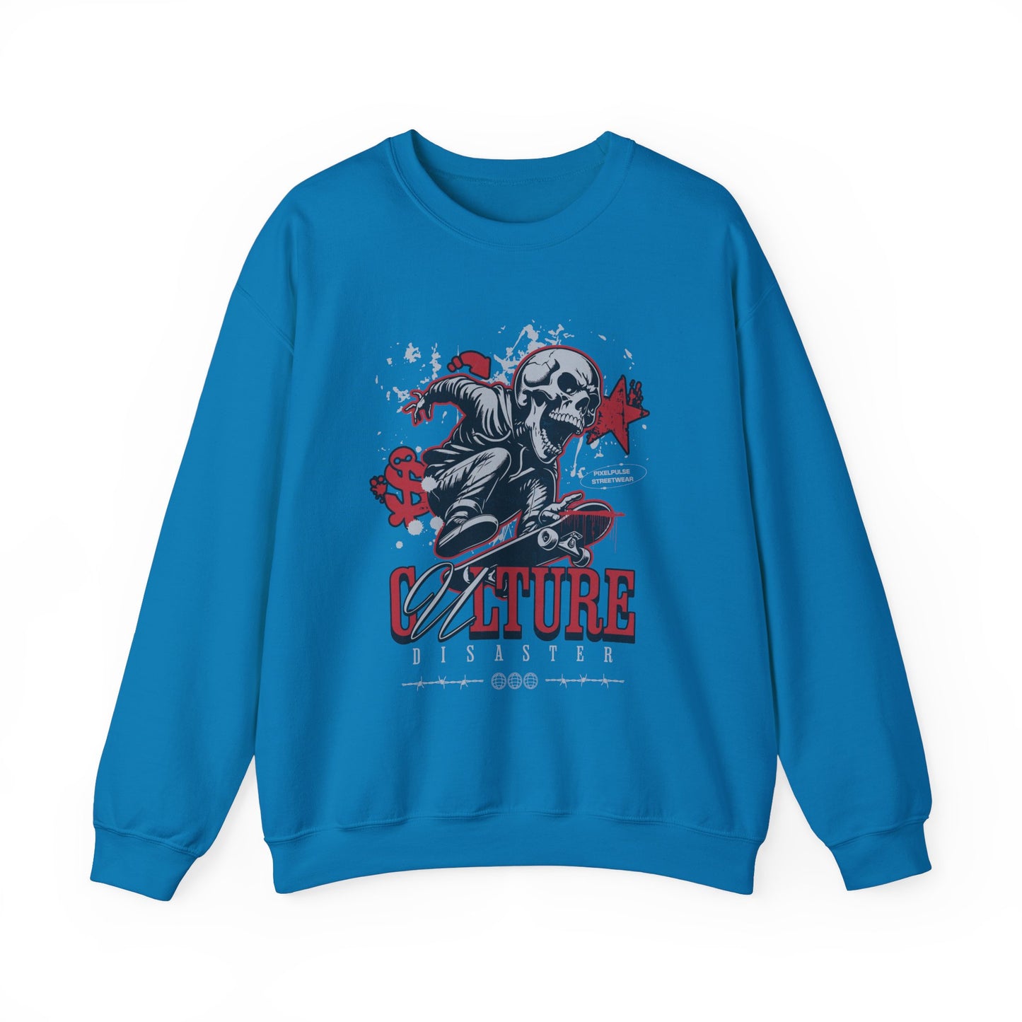 Funny Skull "Culture is a Disaster" Streetwear Sweatshirt