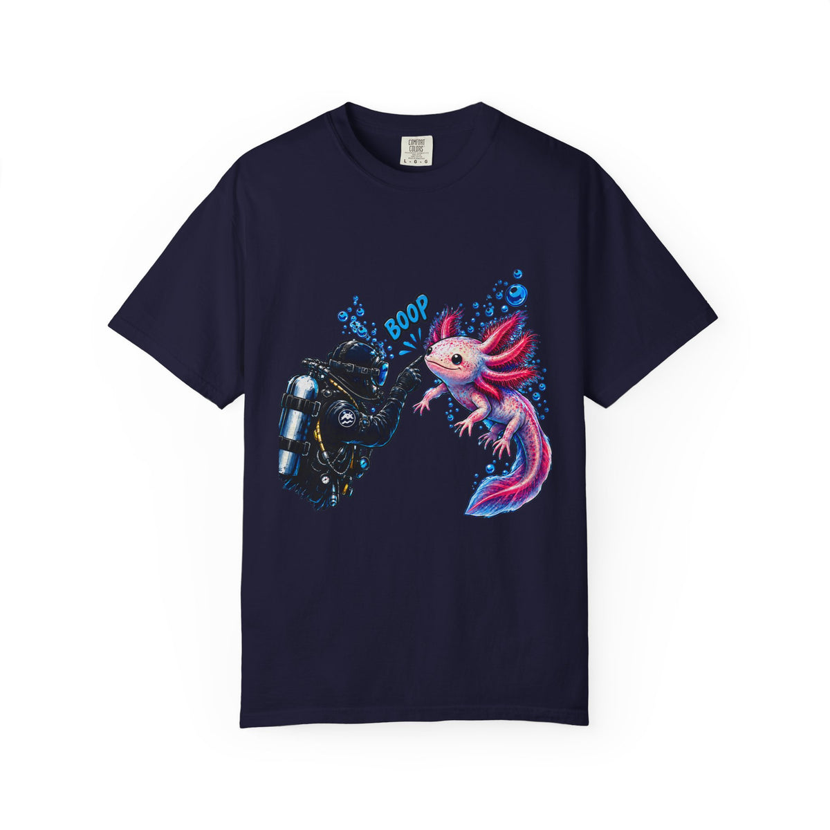Axolotl Scuba Diver Shirt, Funny Boop The Snoot Tee, Cute Amphibian Lover Gift, Ocean Animal Apparel | Comfort Colors® T-Shirt