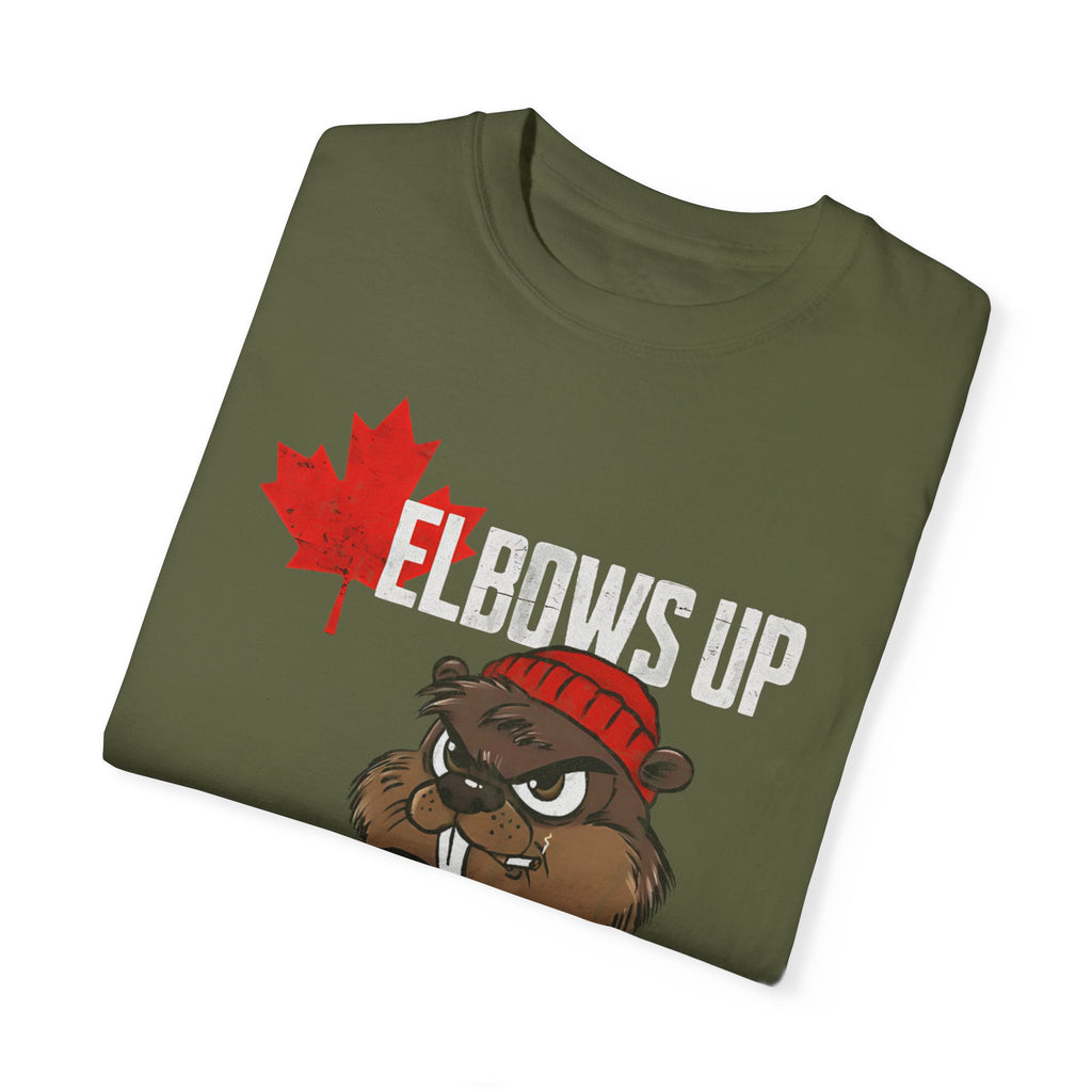 Elbows Up Canada Beaver Hockey Player T-shirt
