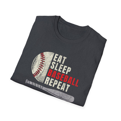 Eat Sleep Baseball Repeat – Funny Baseball T-Shirt