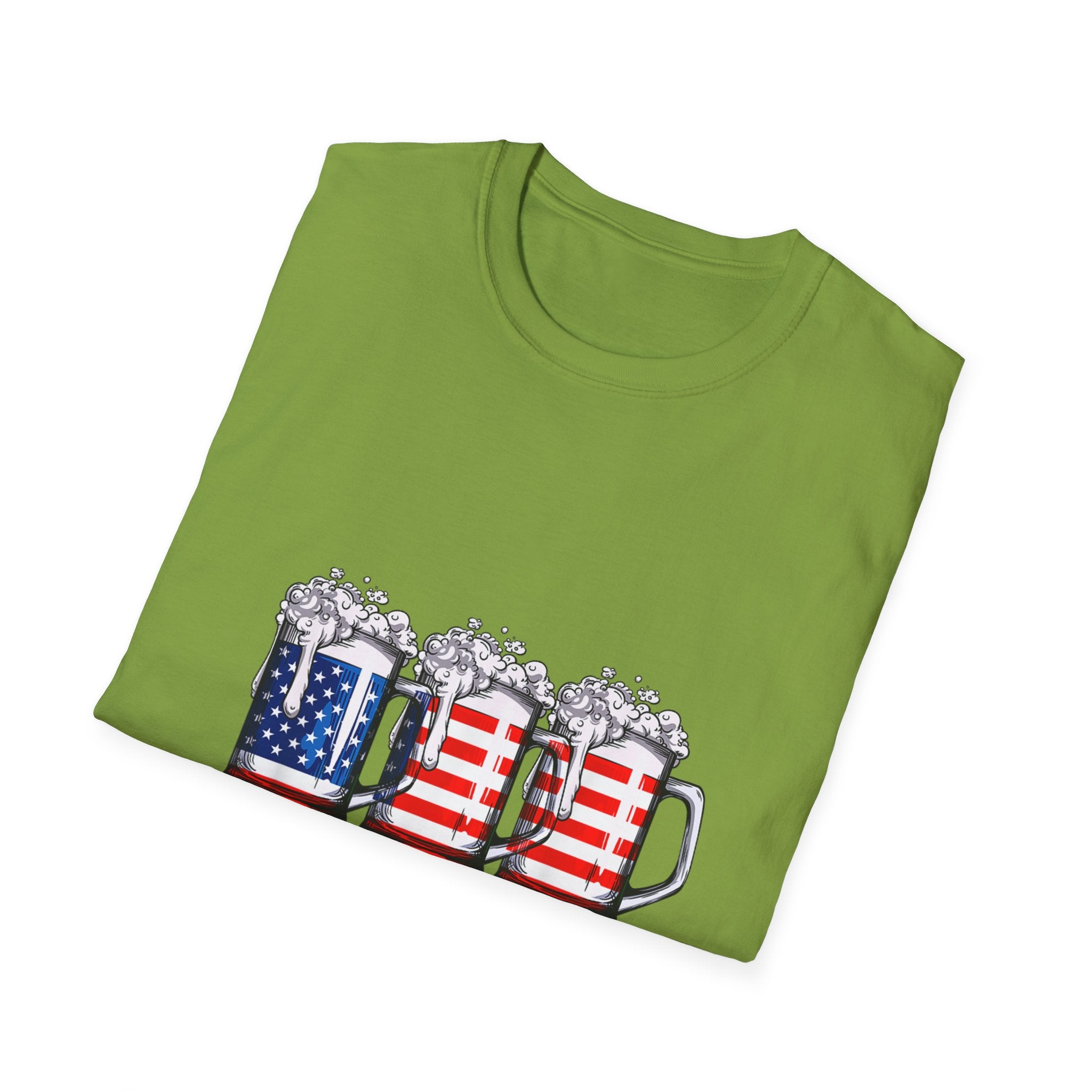 4th of July Beer Drinking USA Mug T-Shirt