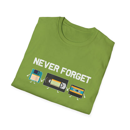 VHS Tape Cassette Floppy Disk – Never Forget Retro T-Shirt
