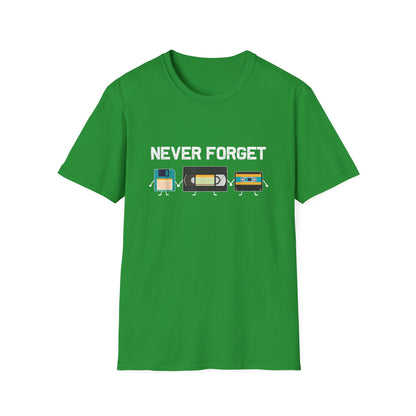 VHS Tape Cassette Floppy Disk – Never Forget Retro T-Shirt