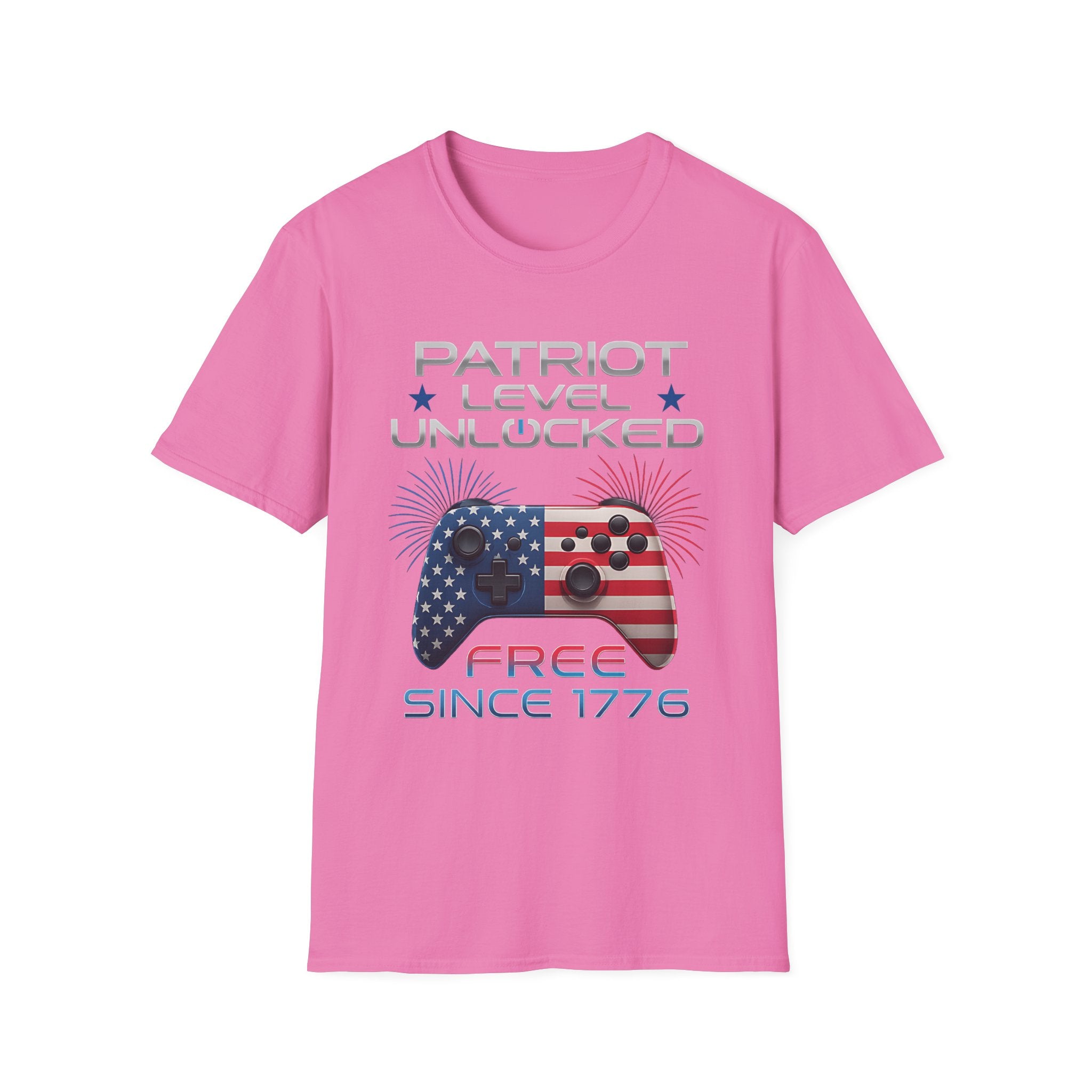 Gamer Level Unlocked Patriot 4th Of July Gaming T-Shirt