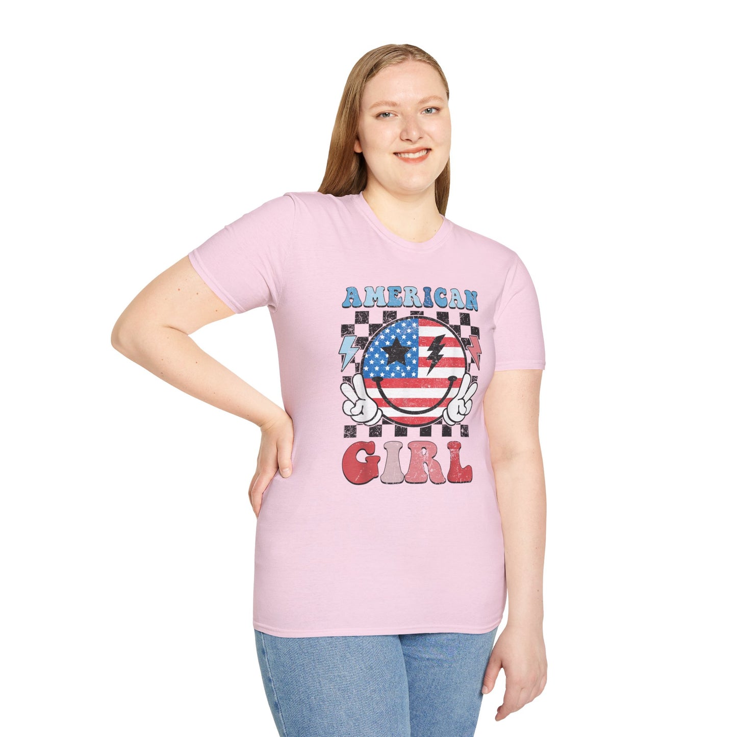 Vintage Peace Sign American Girl T-shirt